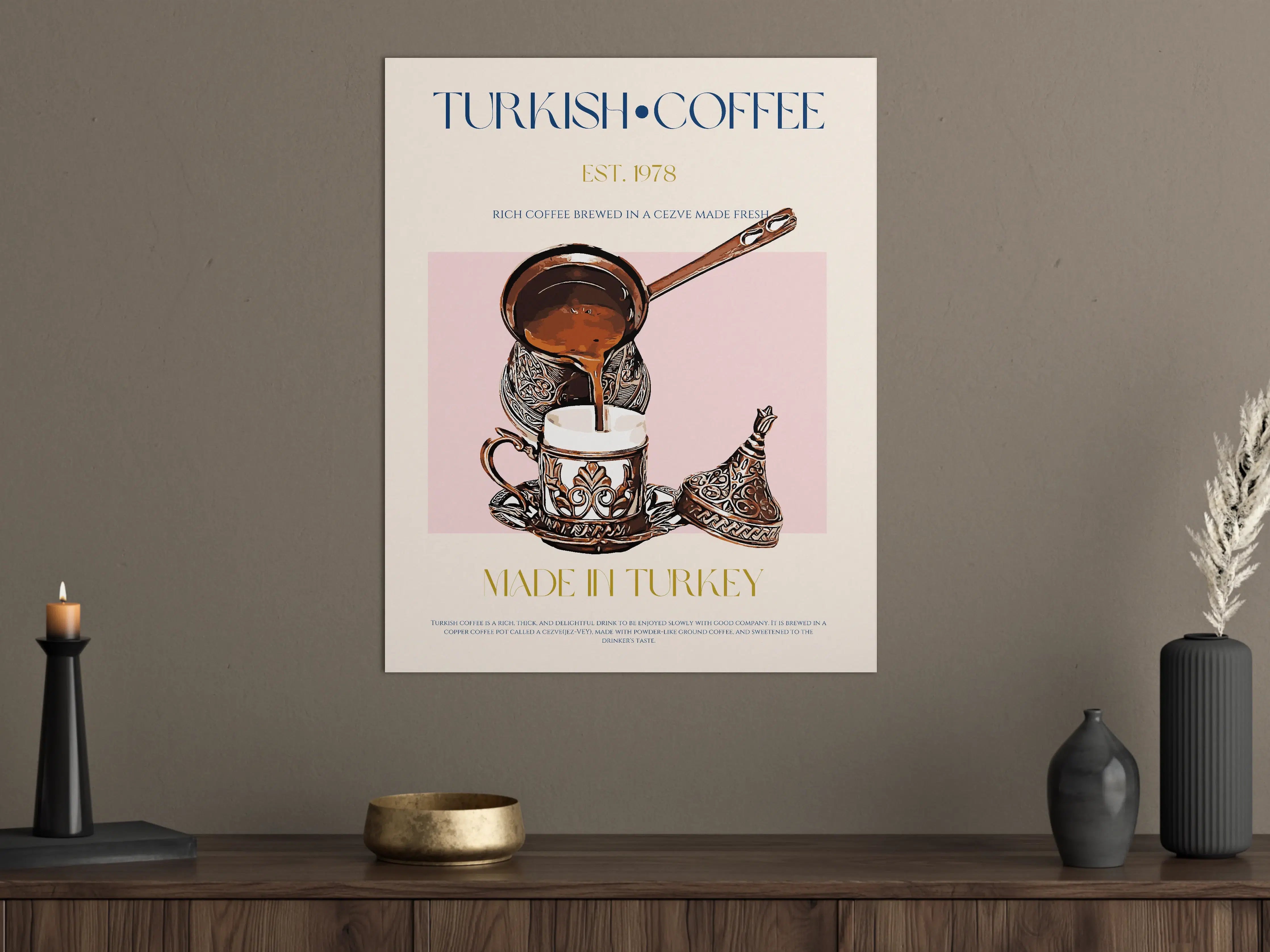 Große Wandbilder - Türkischer Kaffee mit kunstvollem Design