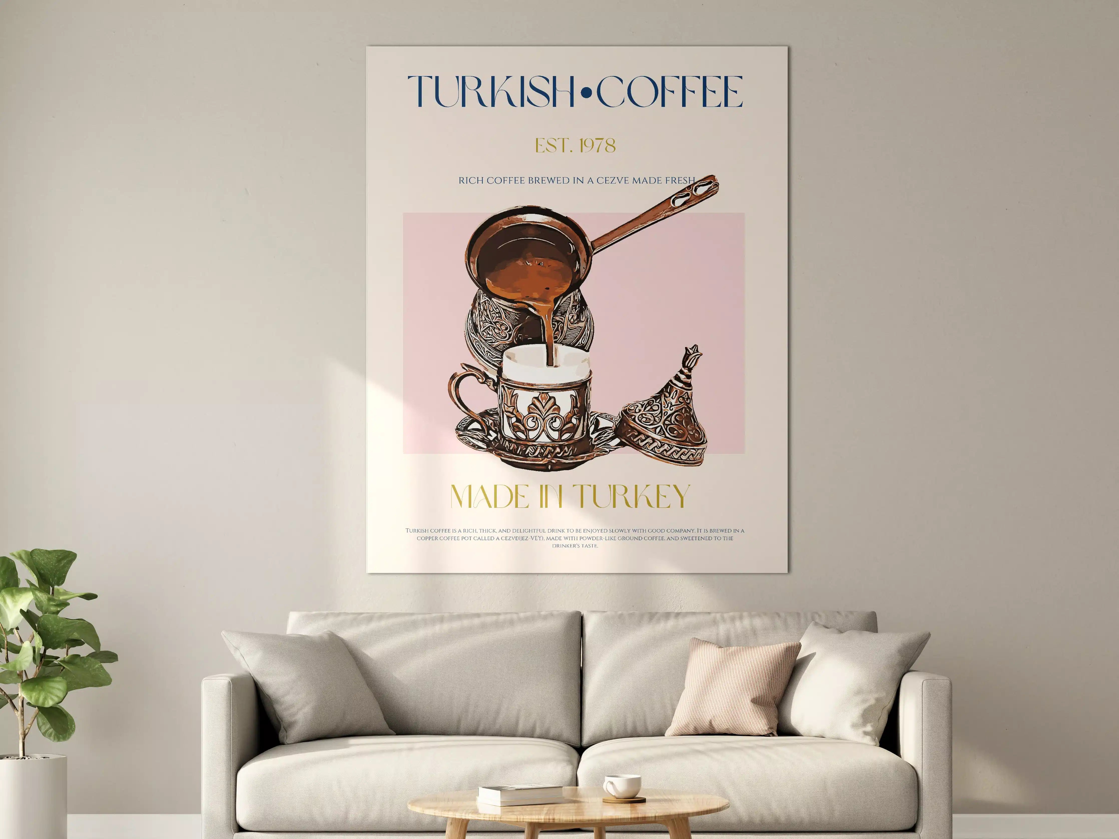 Große Wandbilder - Türkischer Kaffee mit kunstvollem Design