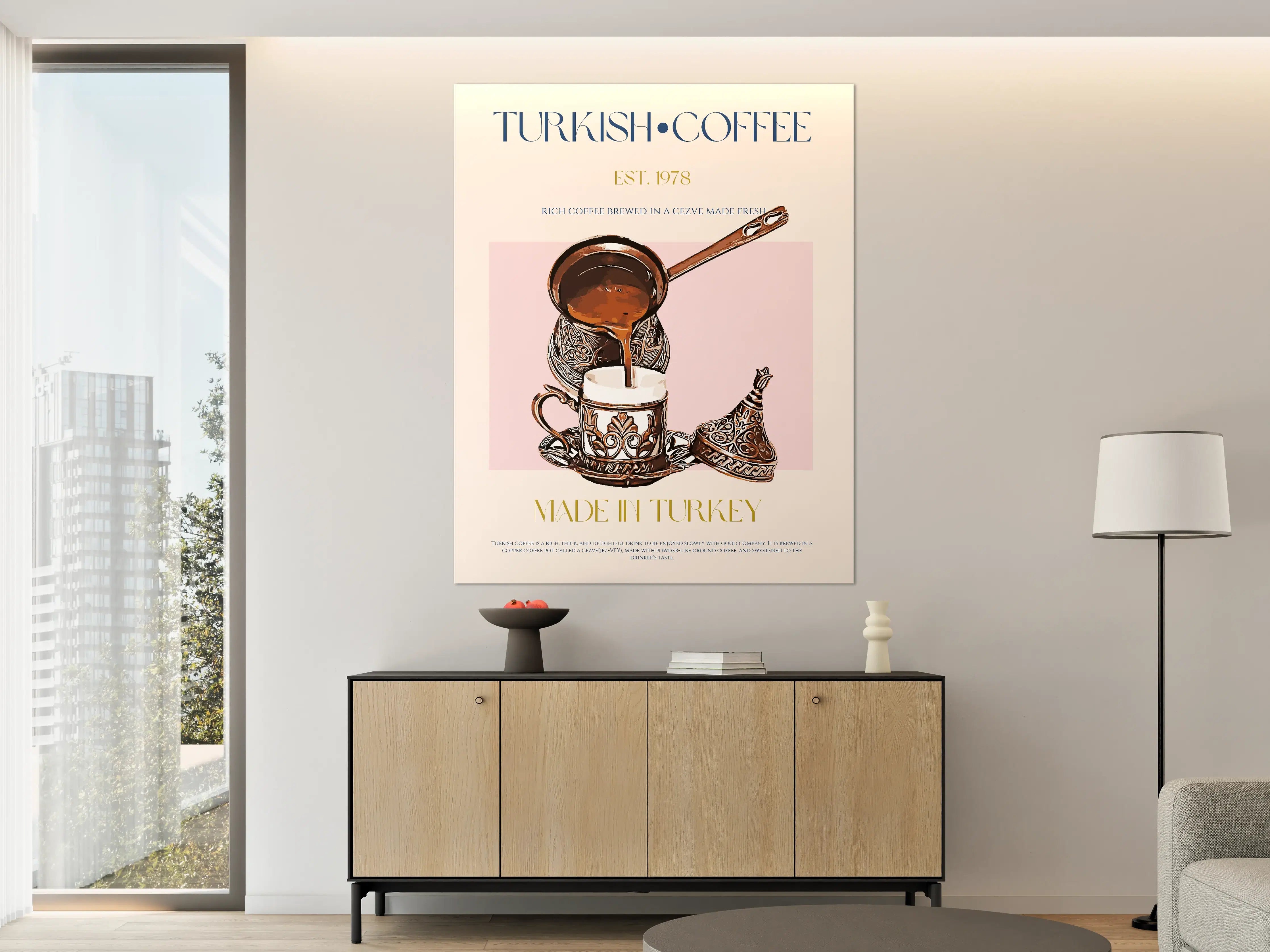 Große Wandbilder - Türkischer Kaffee mit kunstvollem Design