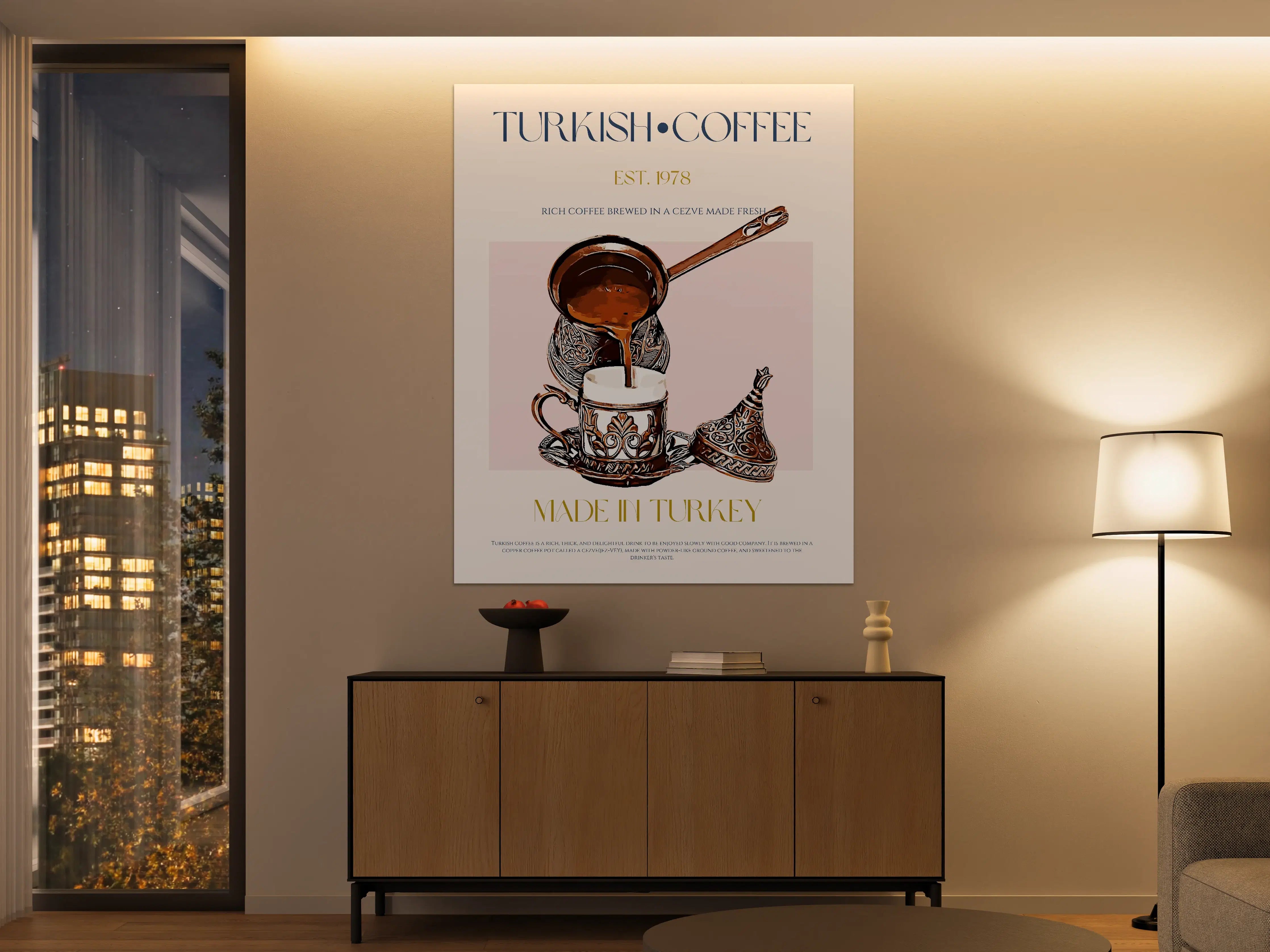 Große Wandbilder - Türkischer Kaffee mit kunstvollem Design