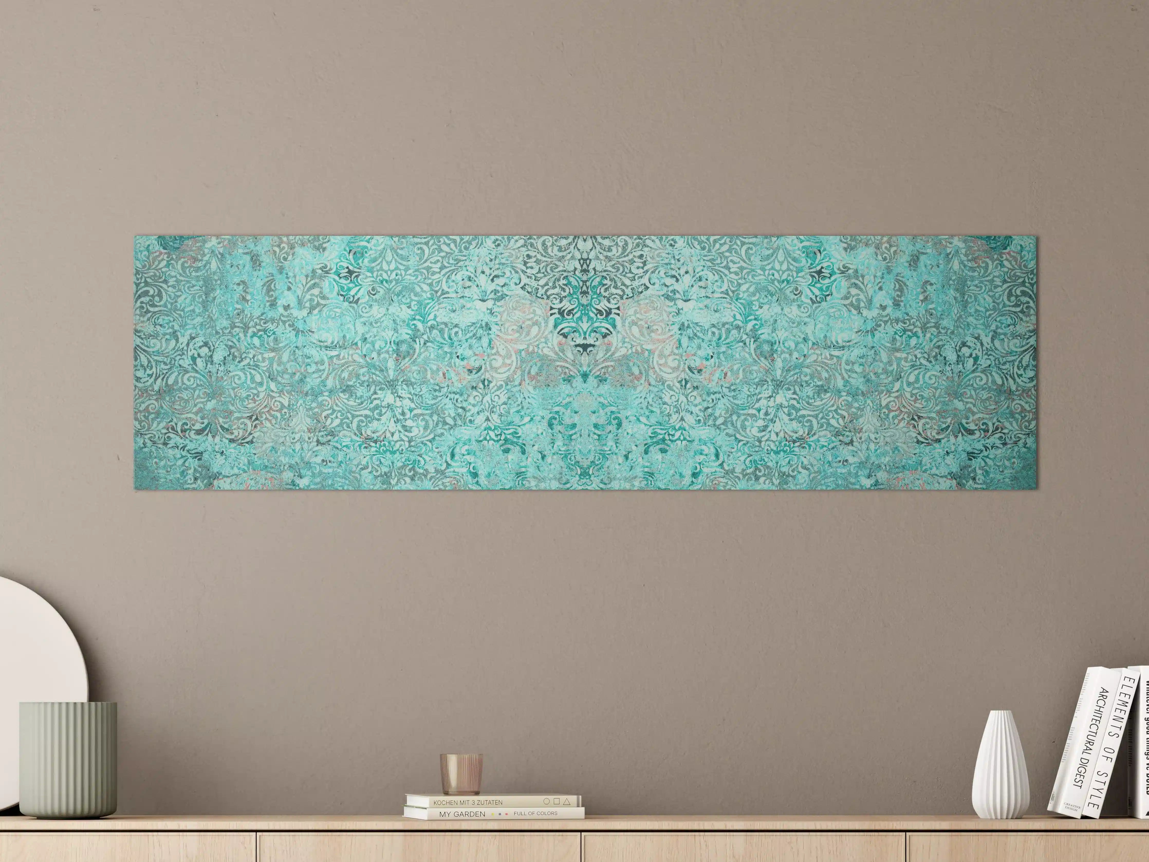 Große Wandbilder - Türkise Vintage Tapete