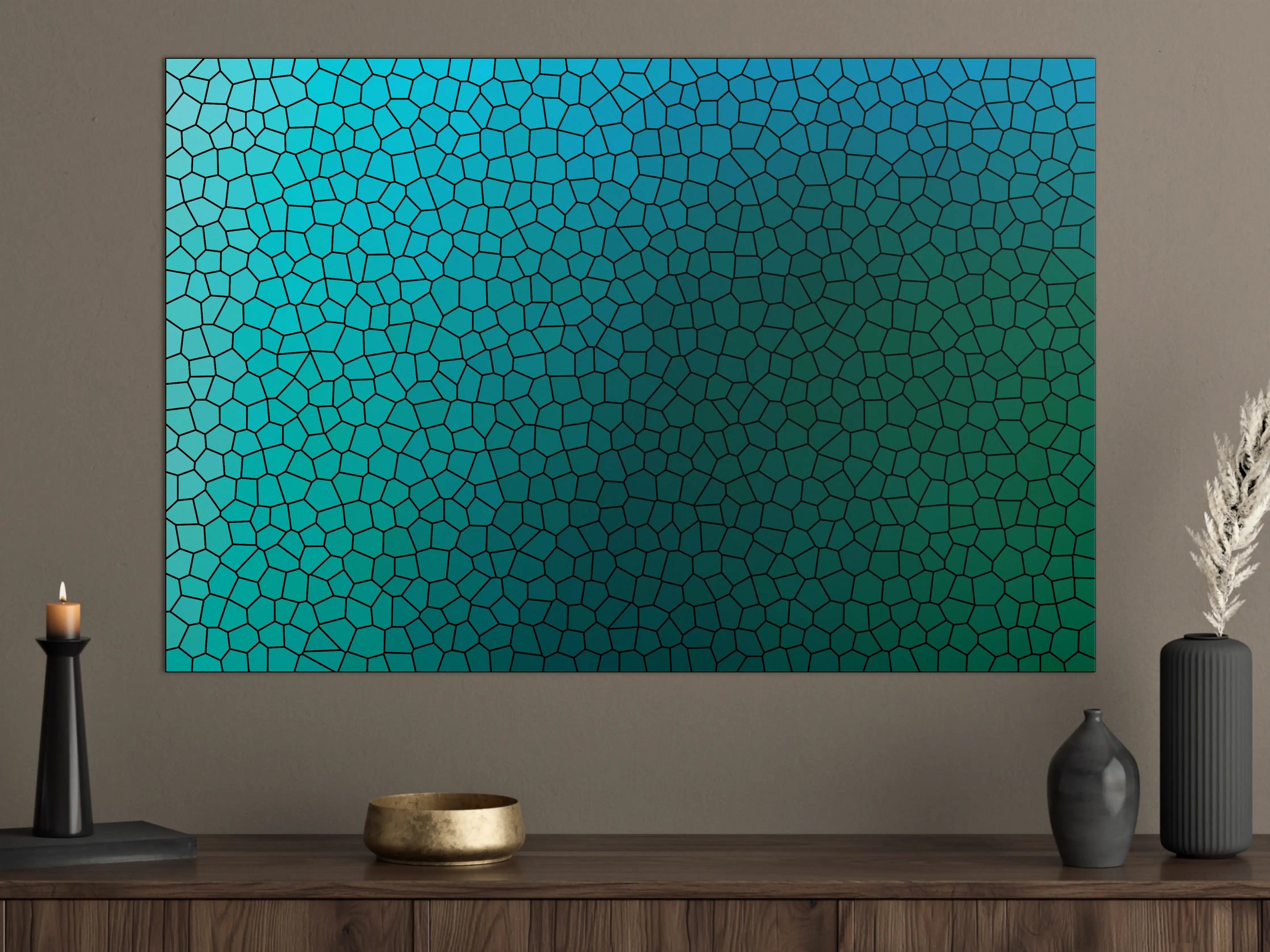 Große Wandbilder - Türkises Fliesenmuster - Mosaik
