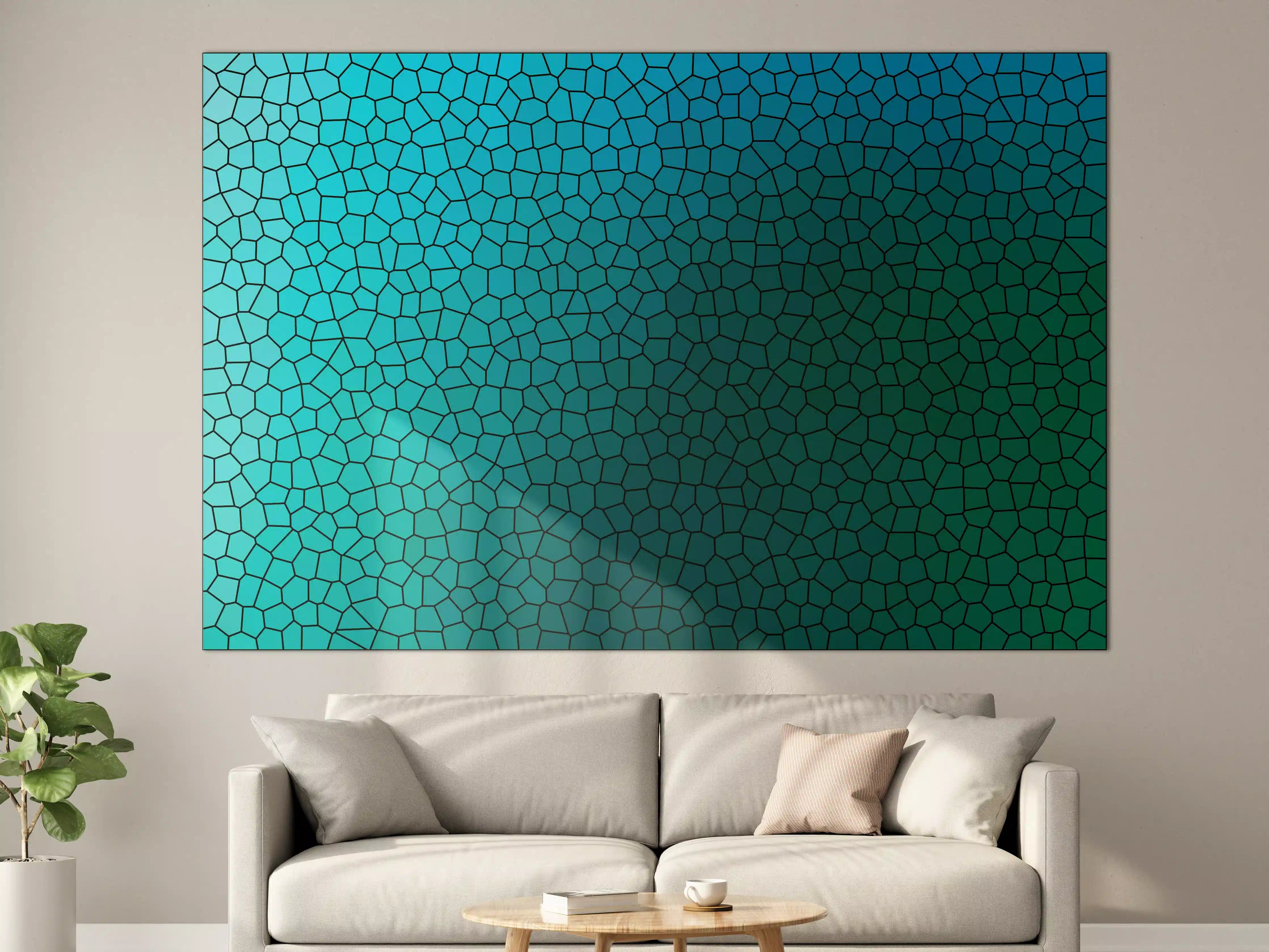Große Wandbilder - Türkises Fliesenmuster - Mosaik