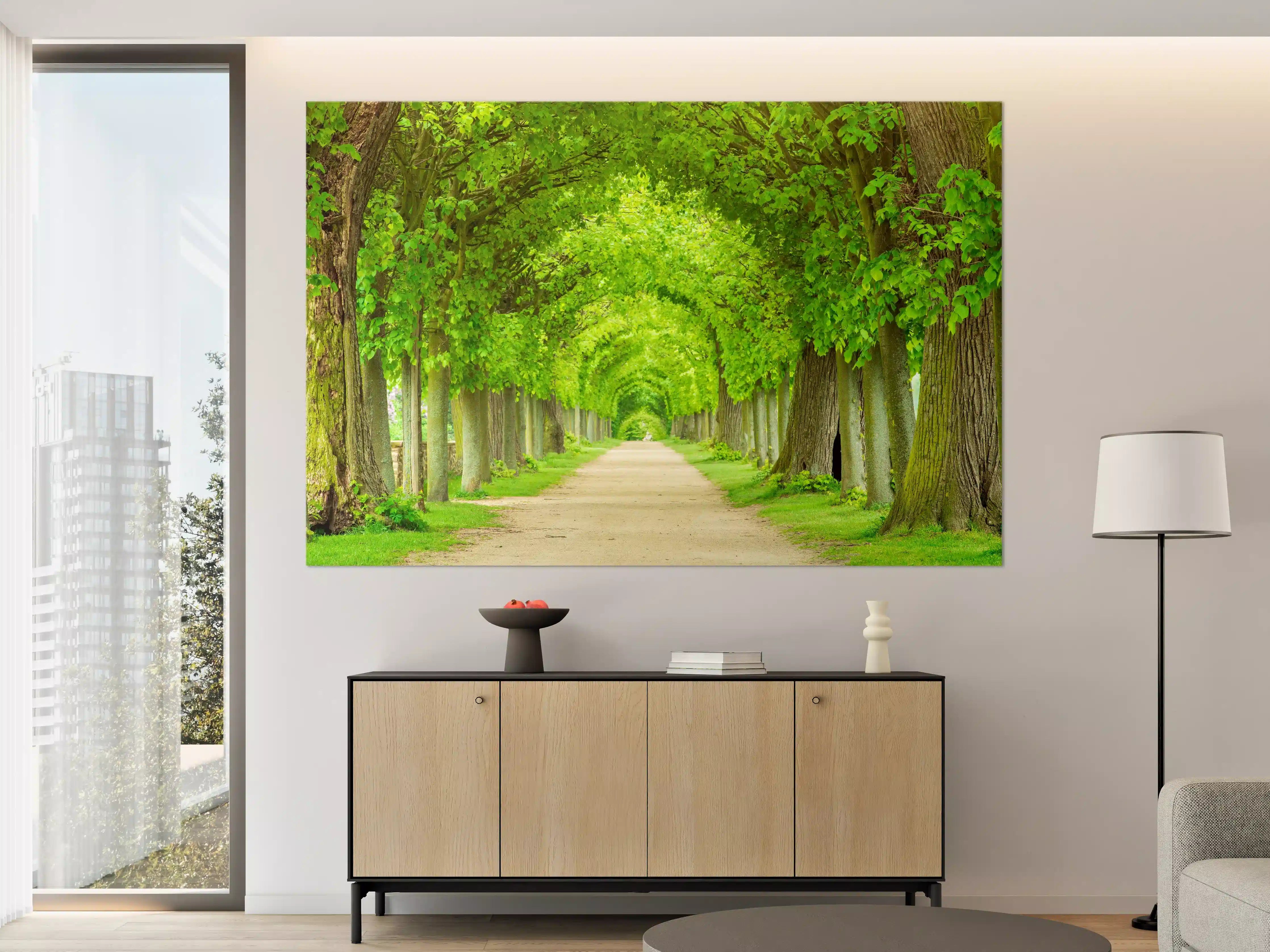 Große Wandbilder - Tunnelartige Lindenallee im Frühling