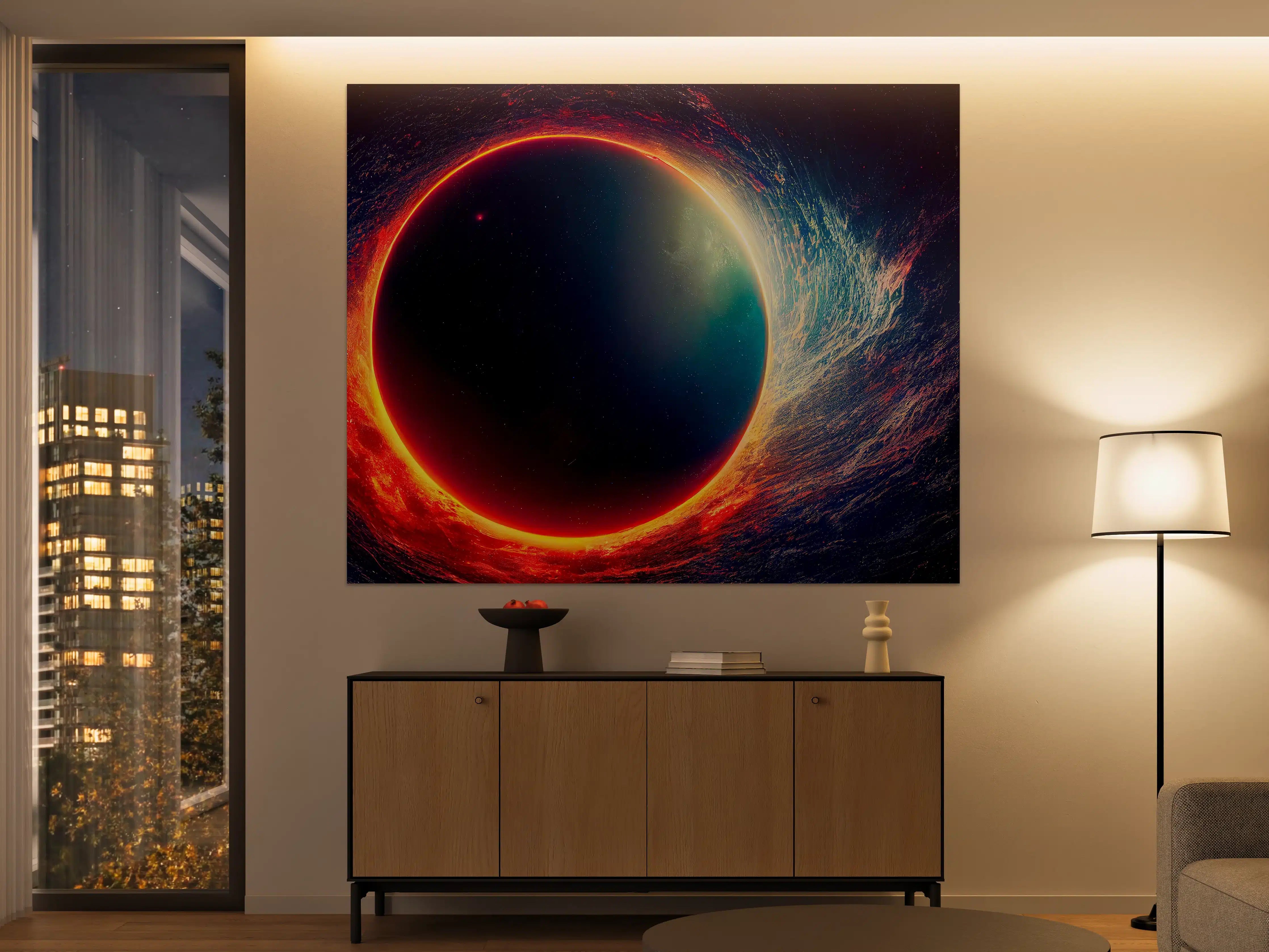 Große Wandbilder - Universumsszene mit Planeten