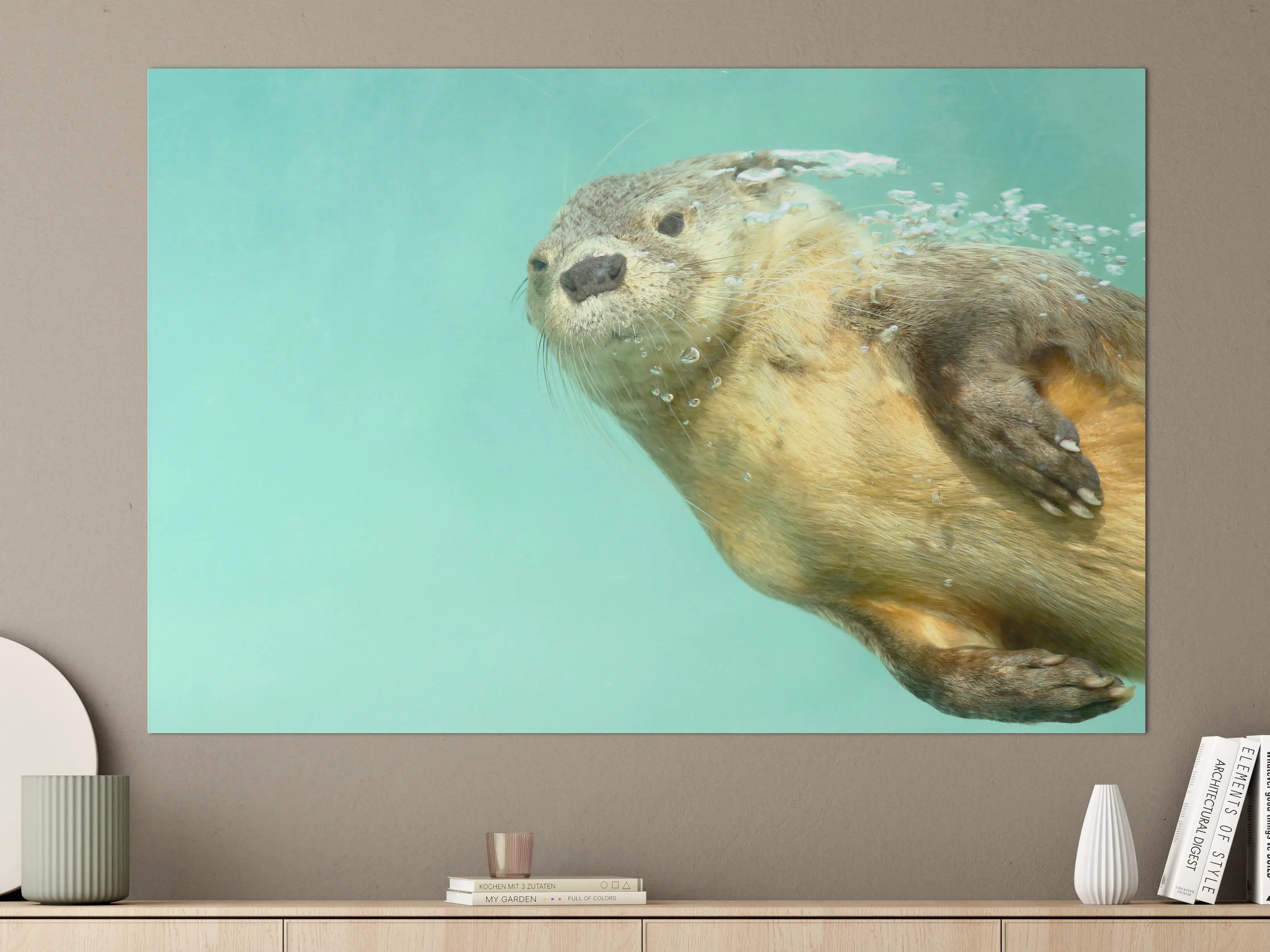Große Wandbilder - Unterwasseraufnahme eines Otters