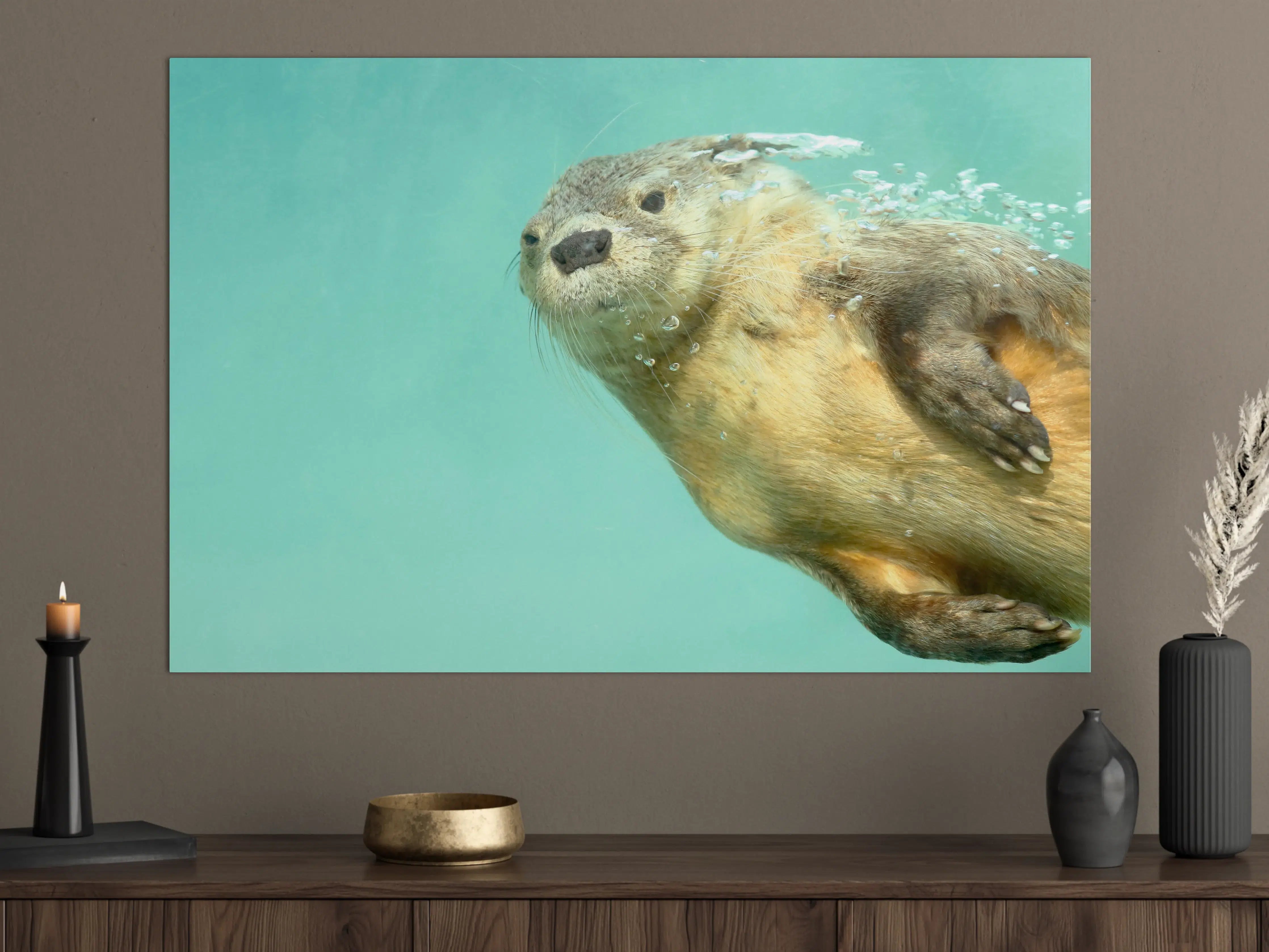 Große Wandbilder - Unterwasseraufnahme eines Otters