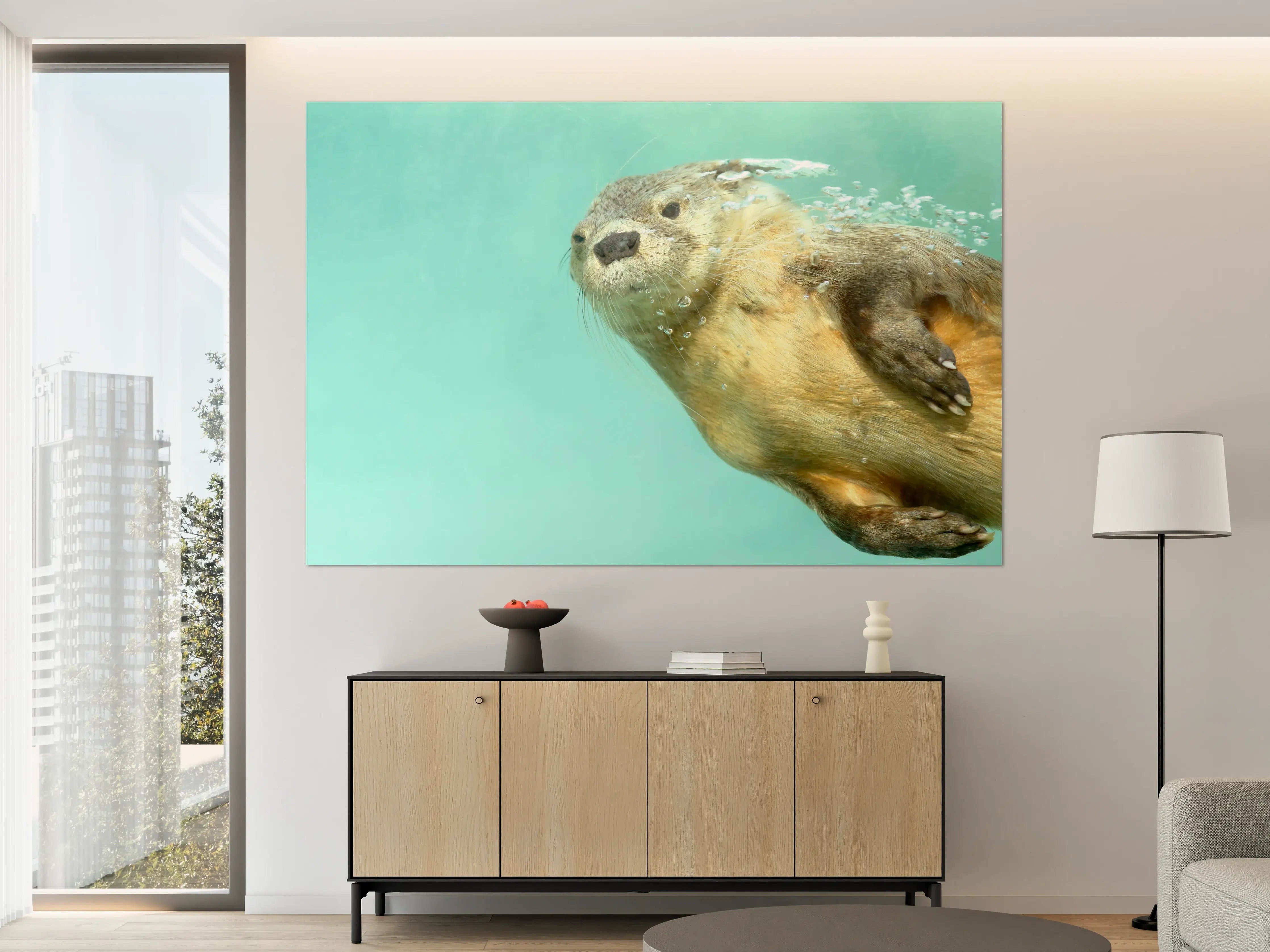 Große Wandbilder - Unterwasseraufnahme eines Otters