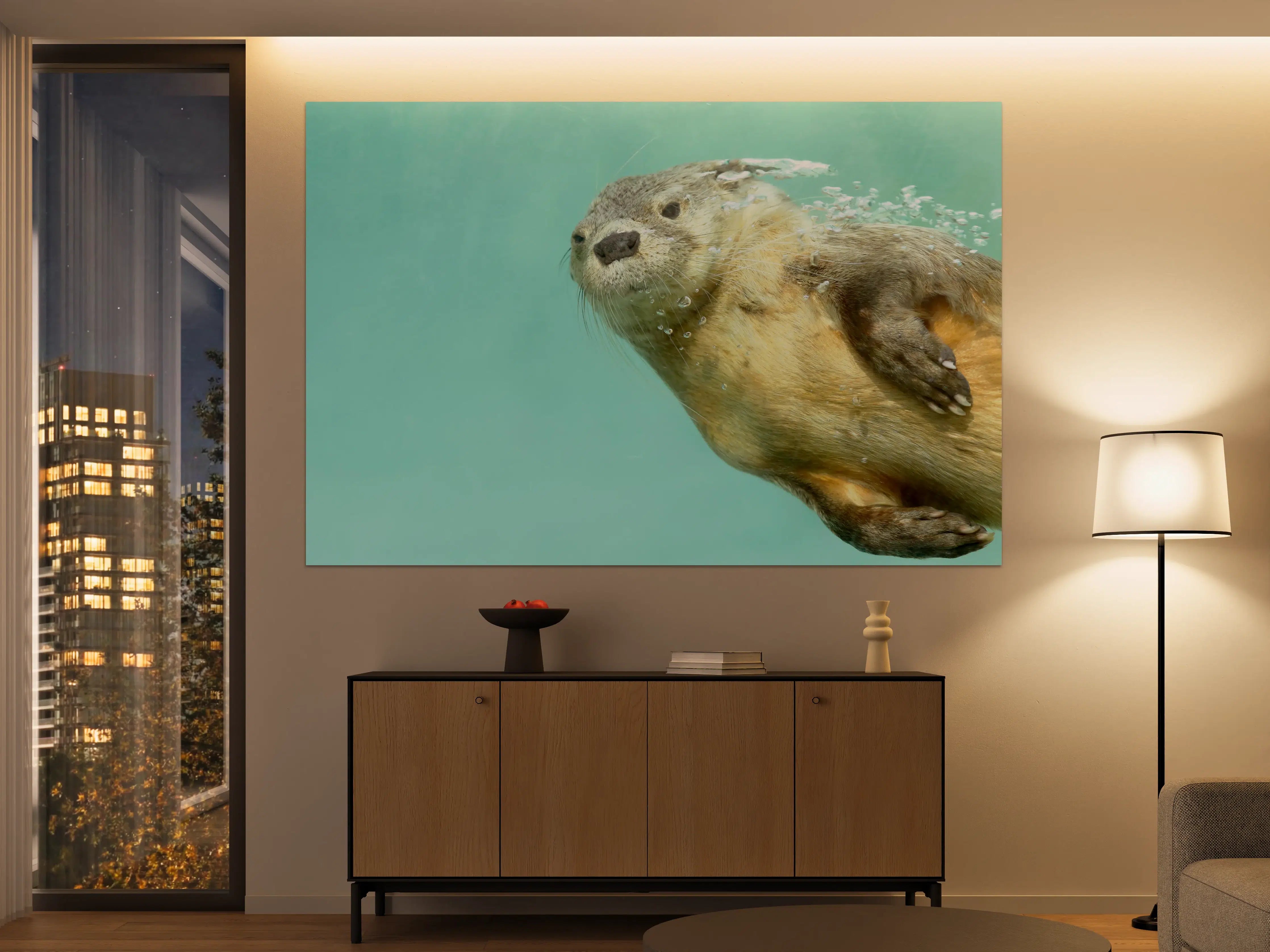 Große Wandbilder - Unterwasseraufnahme eines Otters