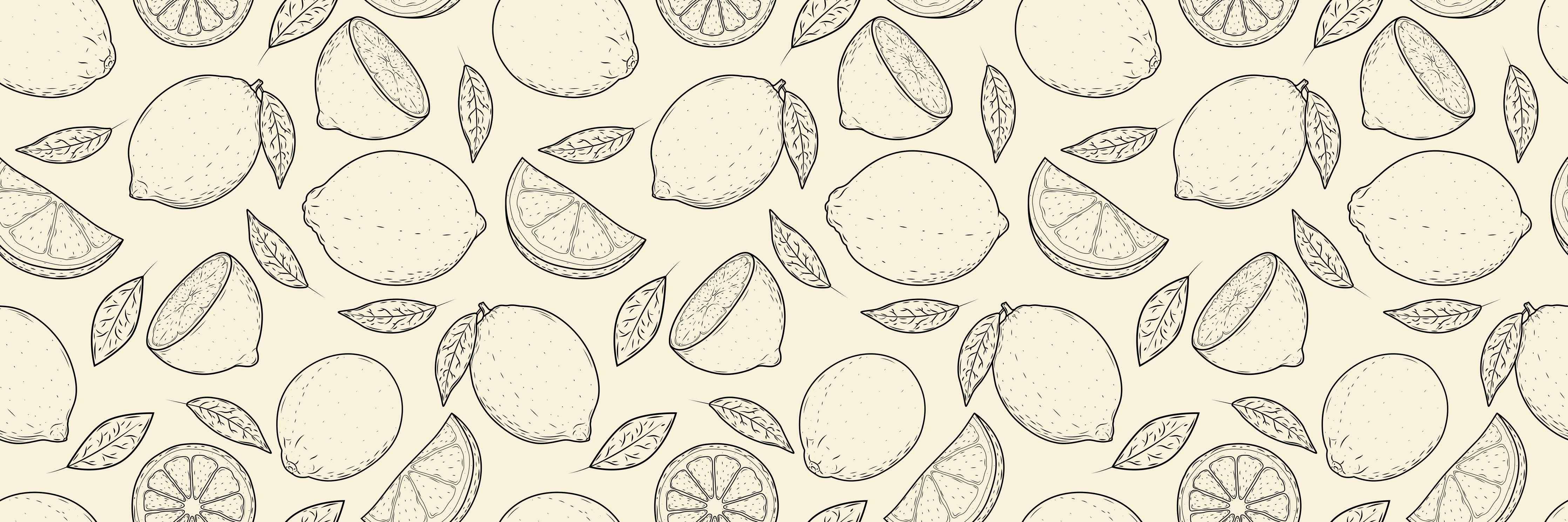 Große Wandbilder-Urban Lemon Zitronen-Muster Beige