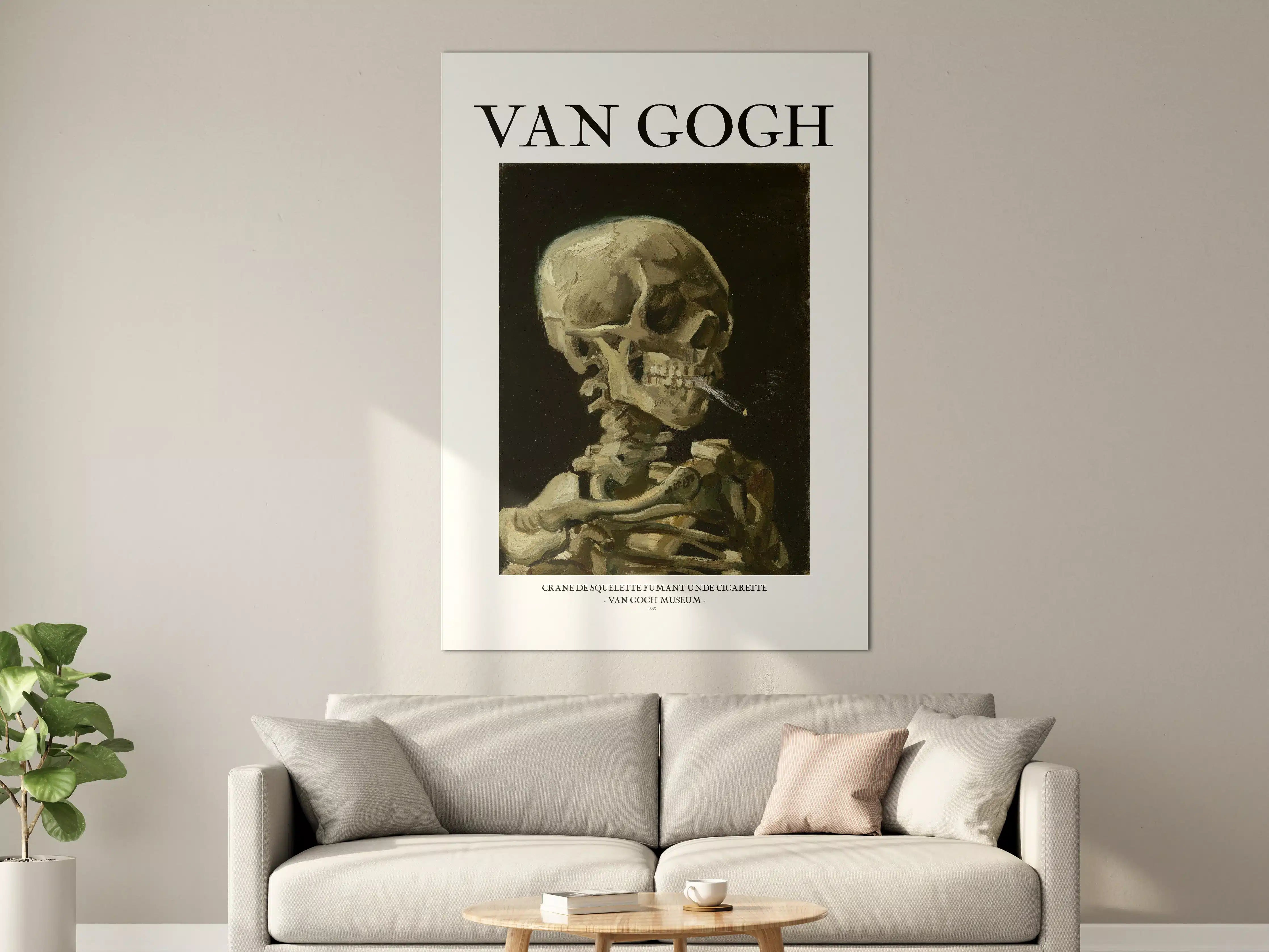 Große Wandbilder - Van Gogh Knochenporträt mit Zigarettenrauch