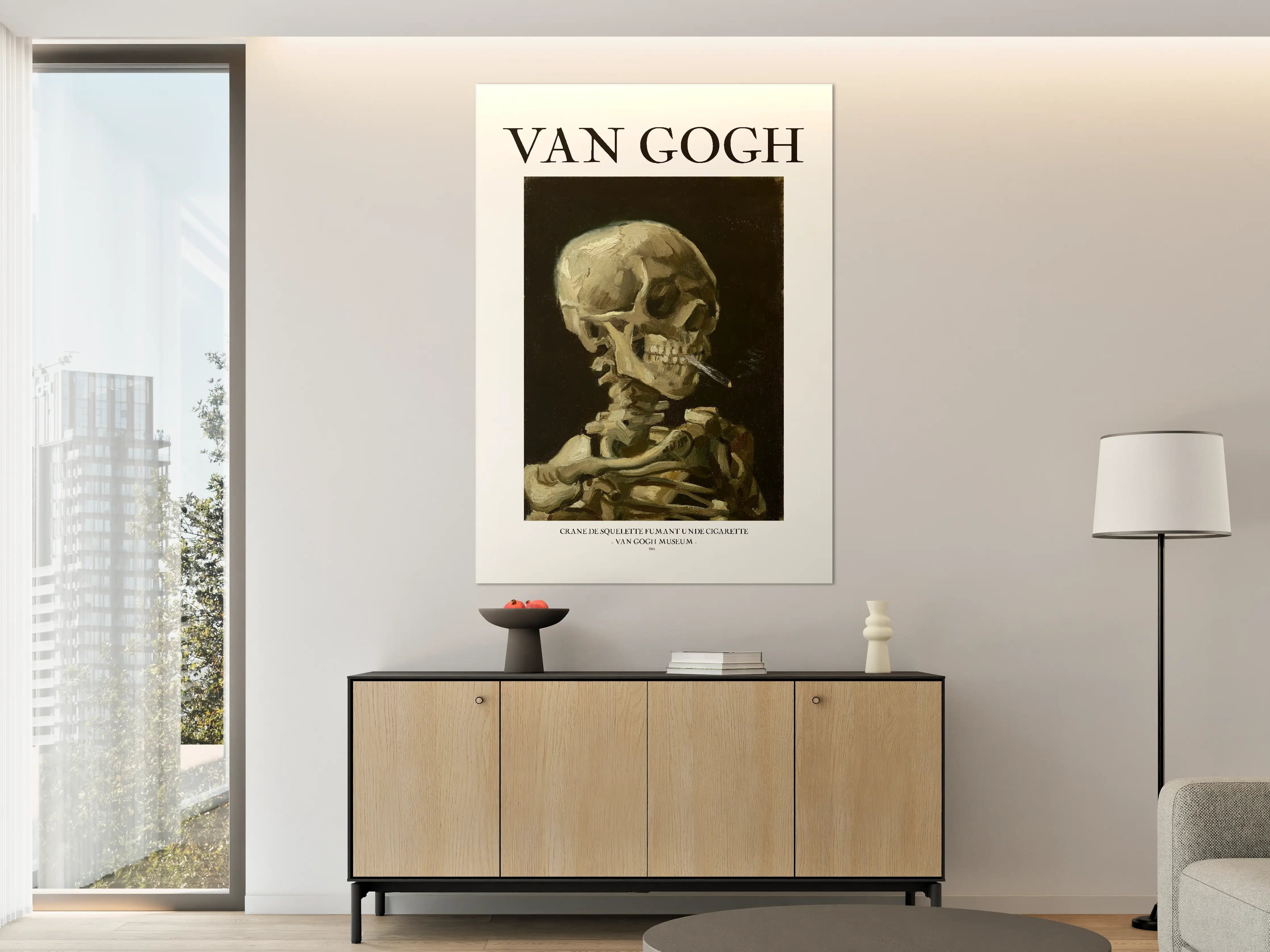 Große Wandbilder - Van Gogh Knochenporträt mit Zigarettenrauch