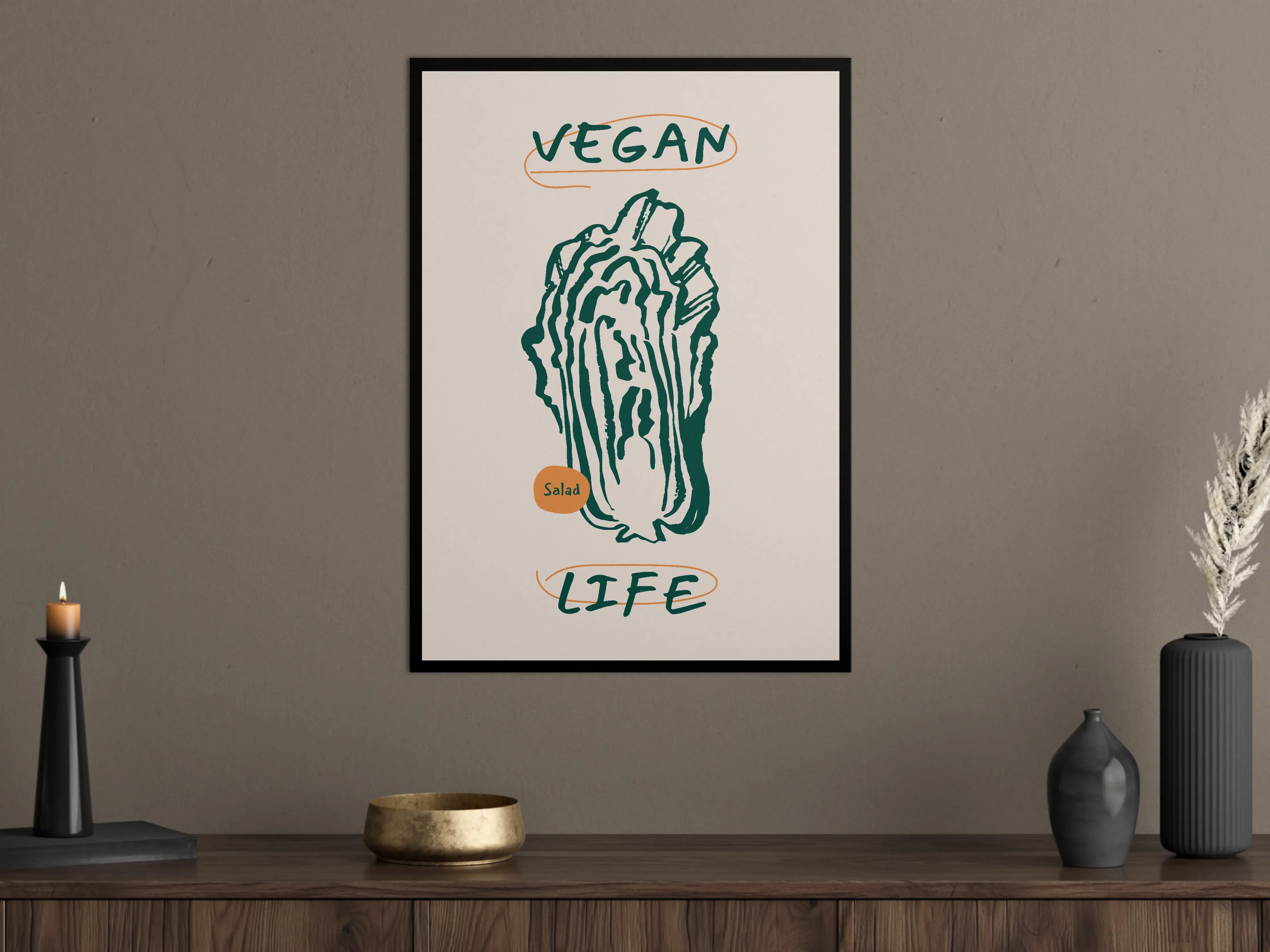 Große Wandbilder - Veganes Leben mit Paprika Illustration