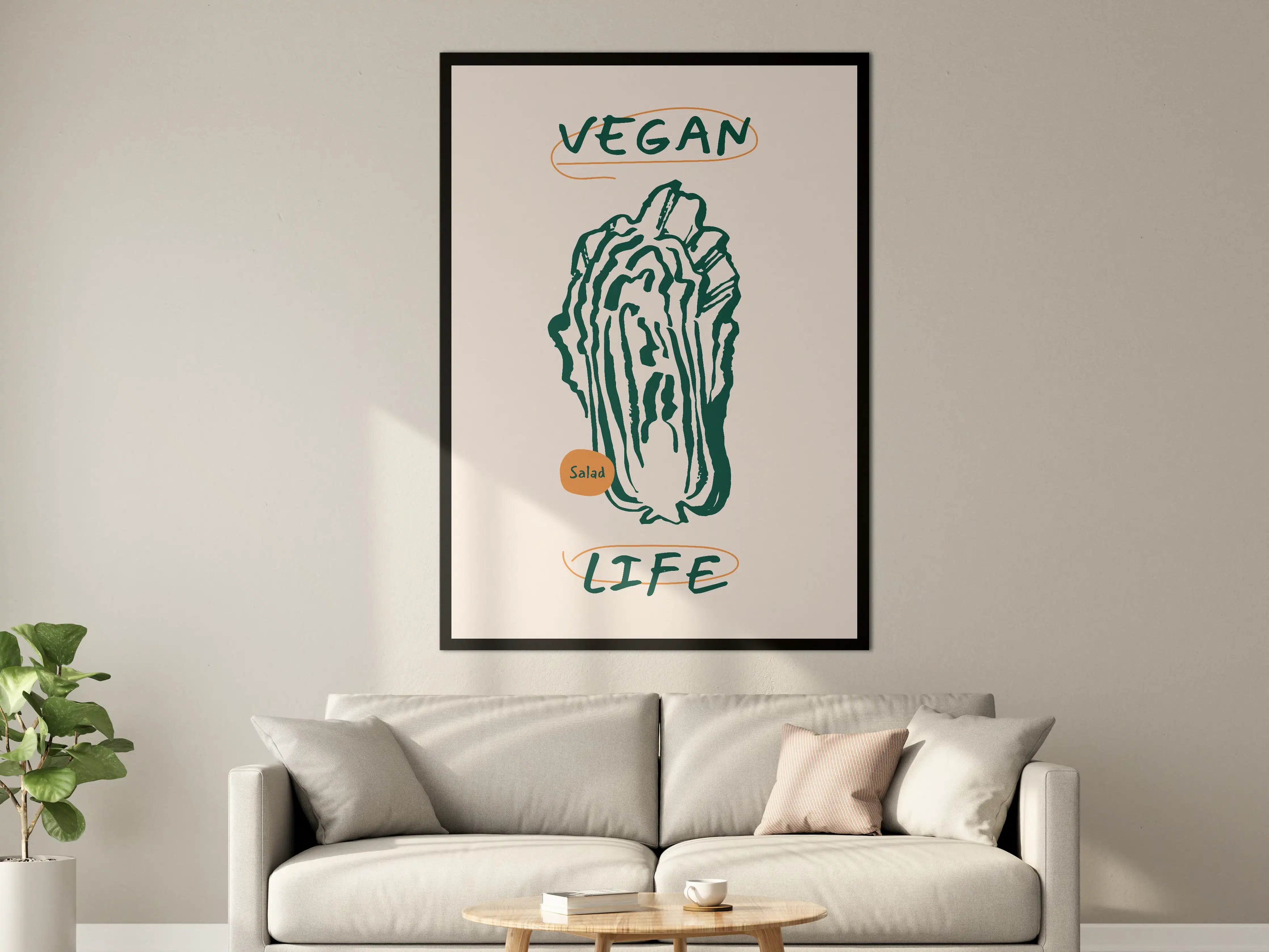 Große Wandbilder - Veganes Leben mit Paprika Illustration