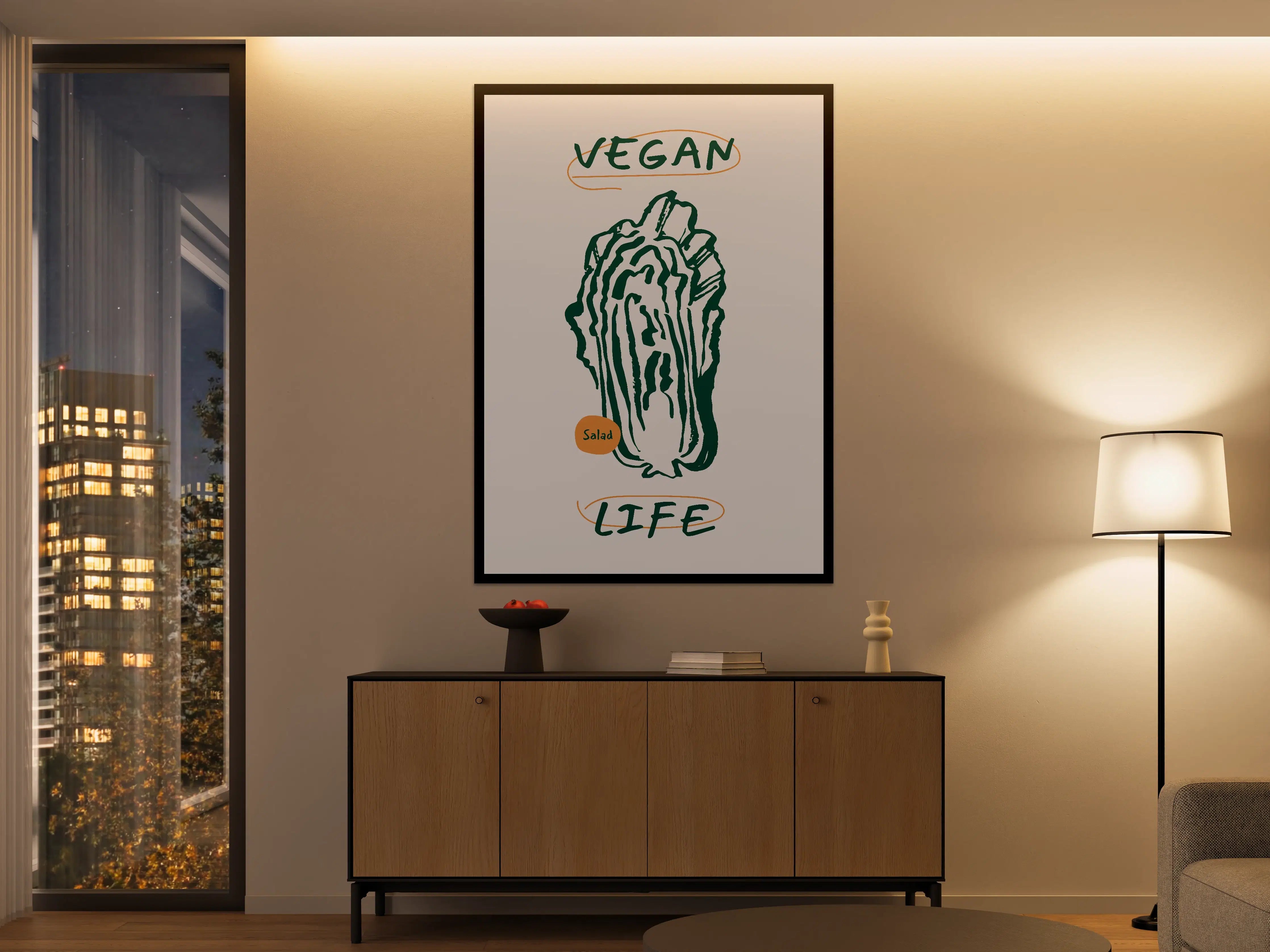 Große Wandbilder - Veganes Leben mit Paprika Illustration