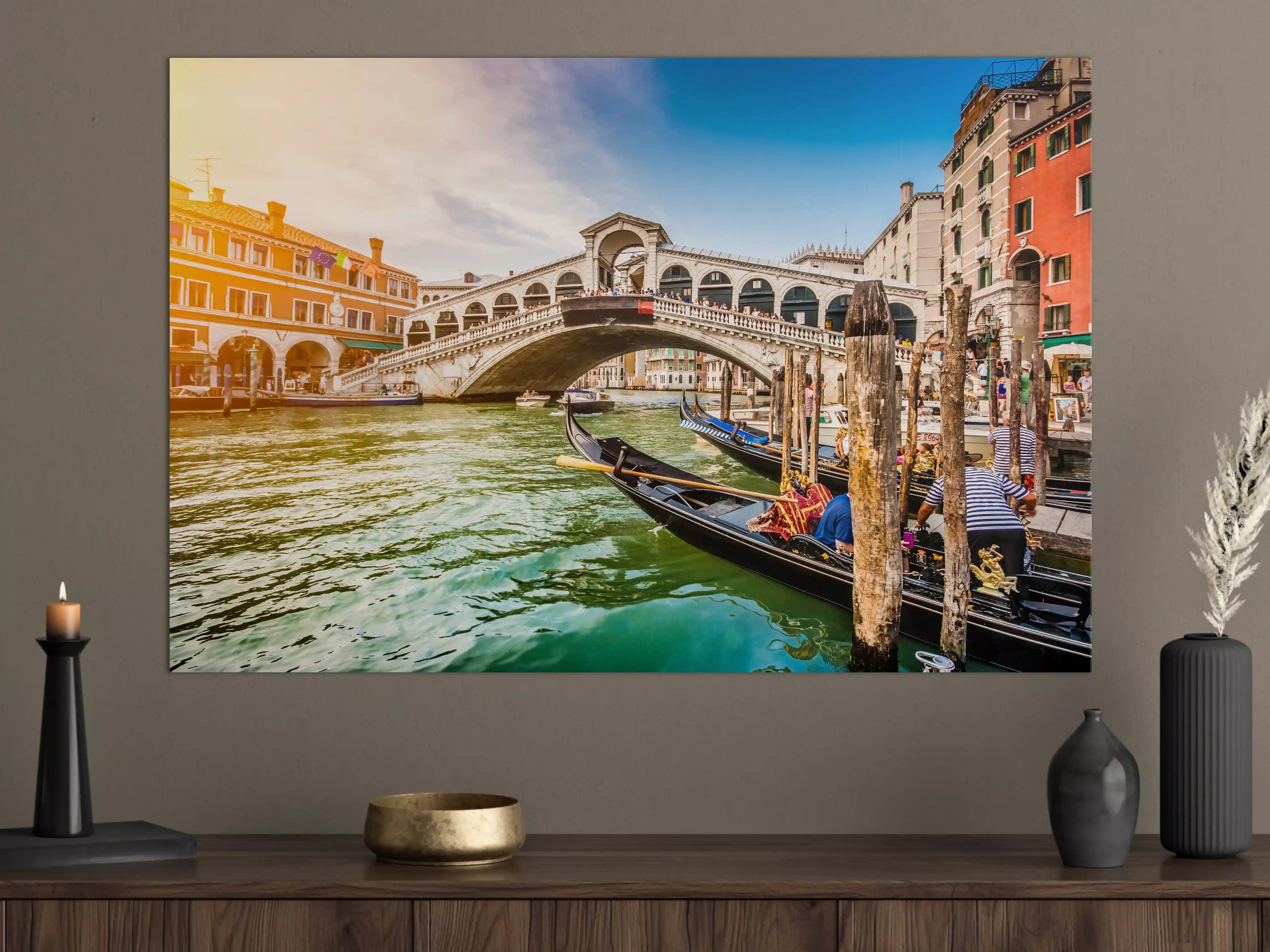 Große Wandbilder - Venedig-Brücke bei Sonnenuntergang