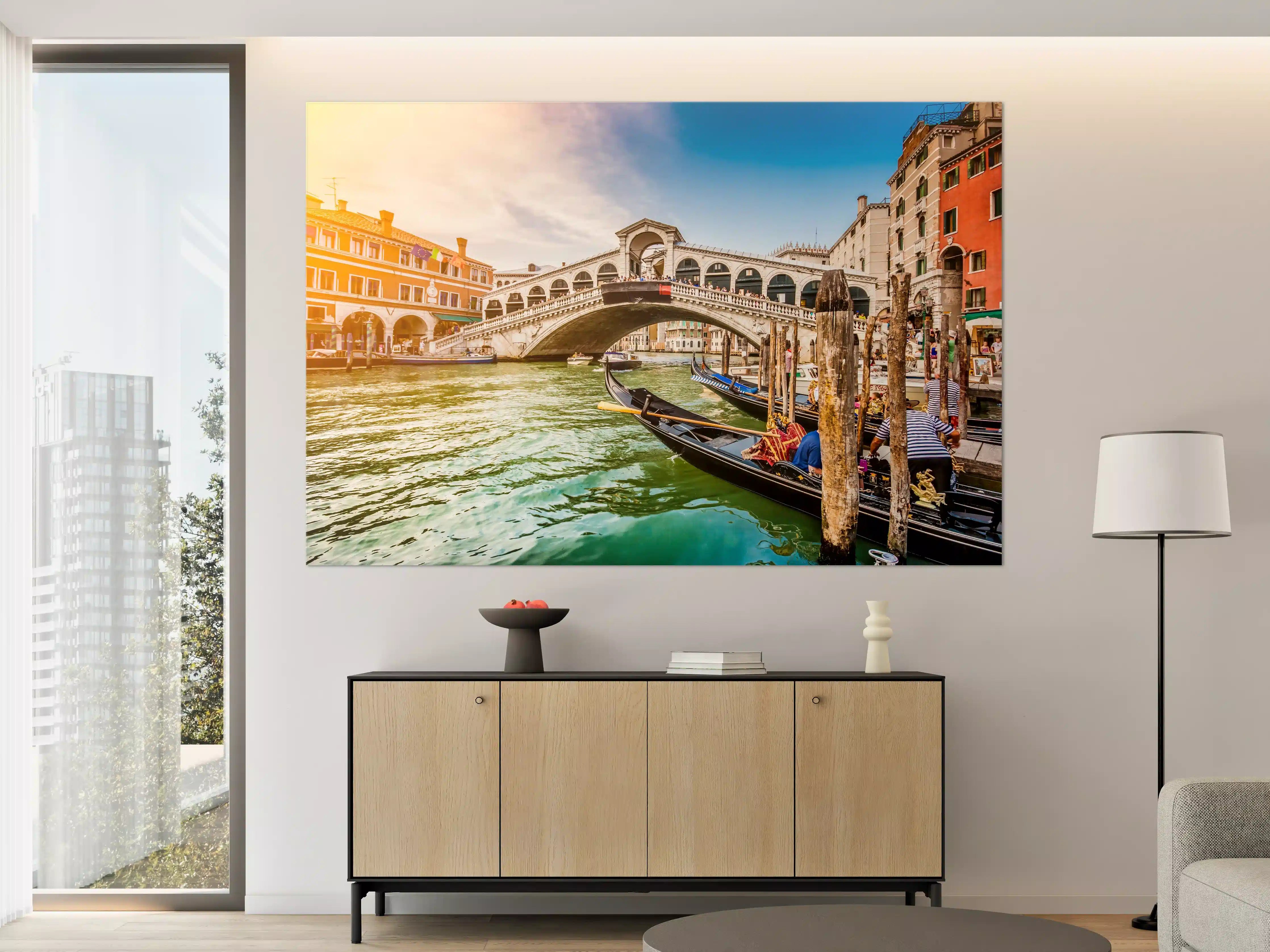 Große Wandbilder - Venedig-Brücke bei Sonnenuntergang