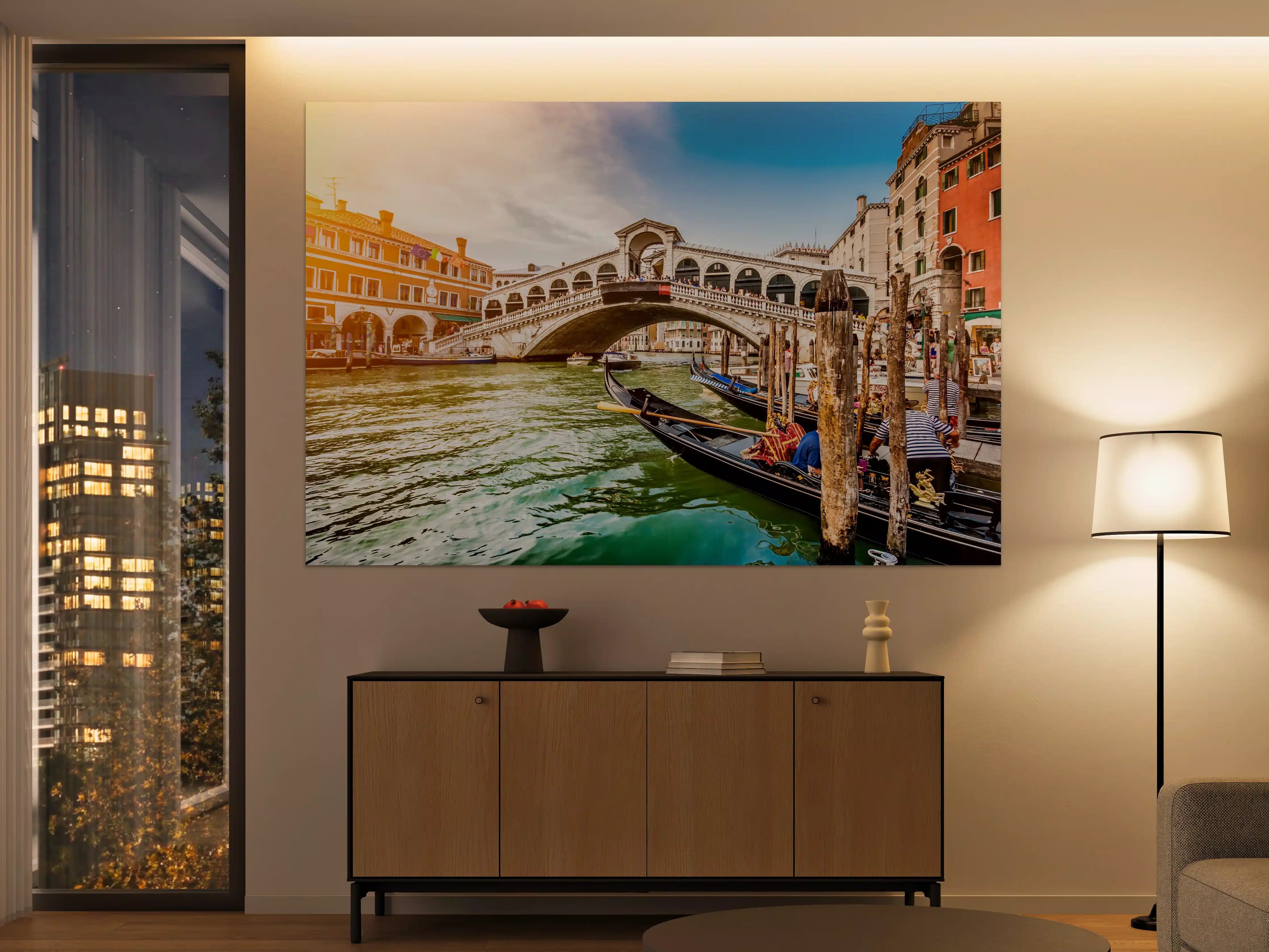 Große Wandbilder - Venedig-Brücke bei Sonnenuntergang