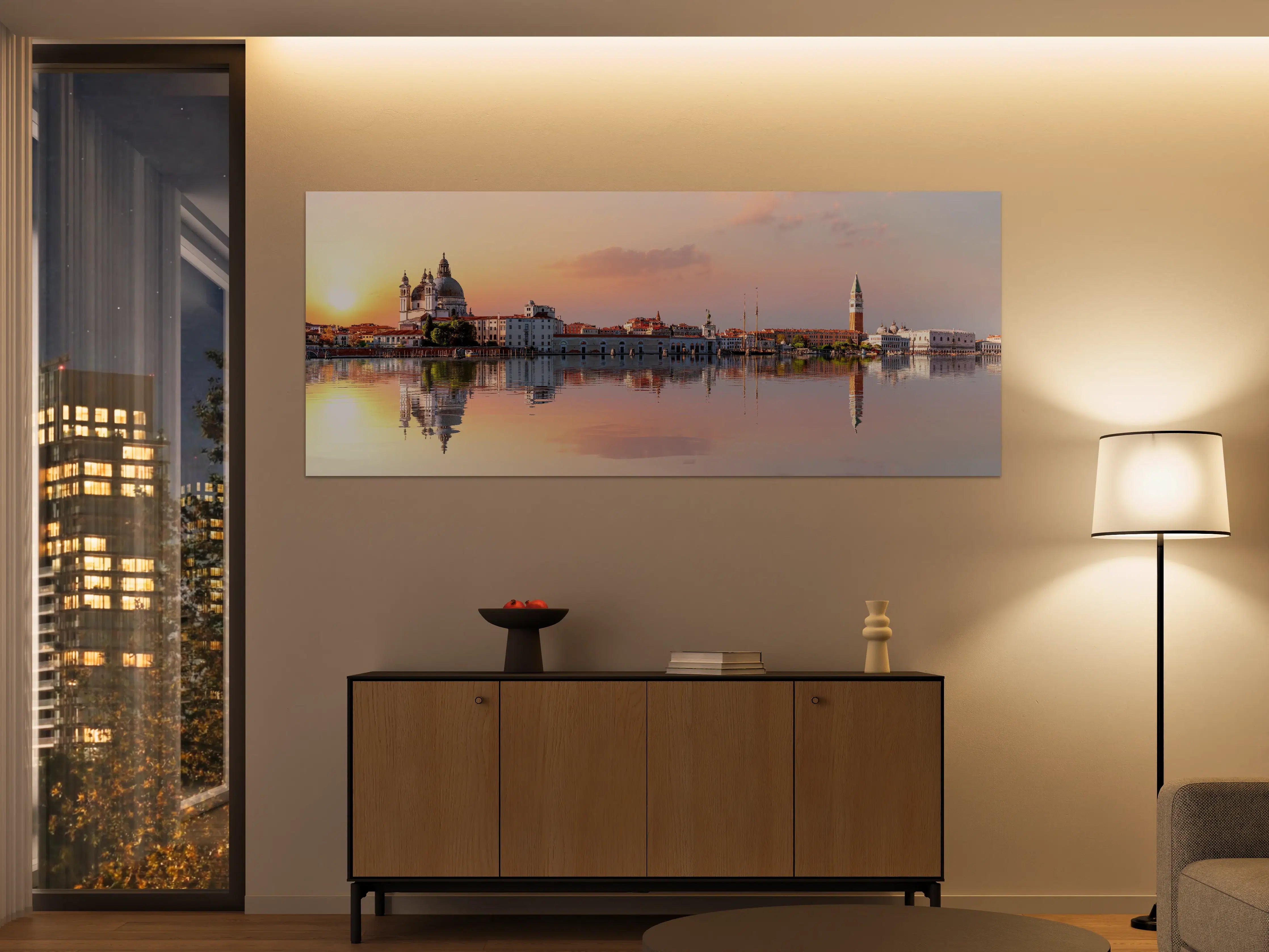 Große Wandbilder - Venedig-Panorama bei Sonnenuntergang
