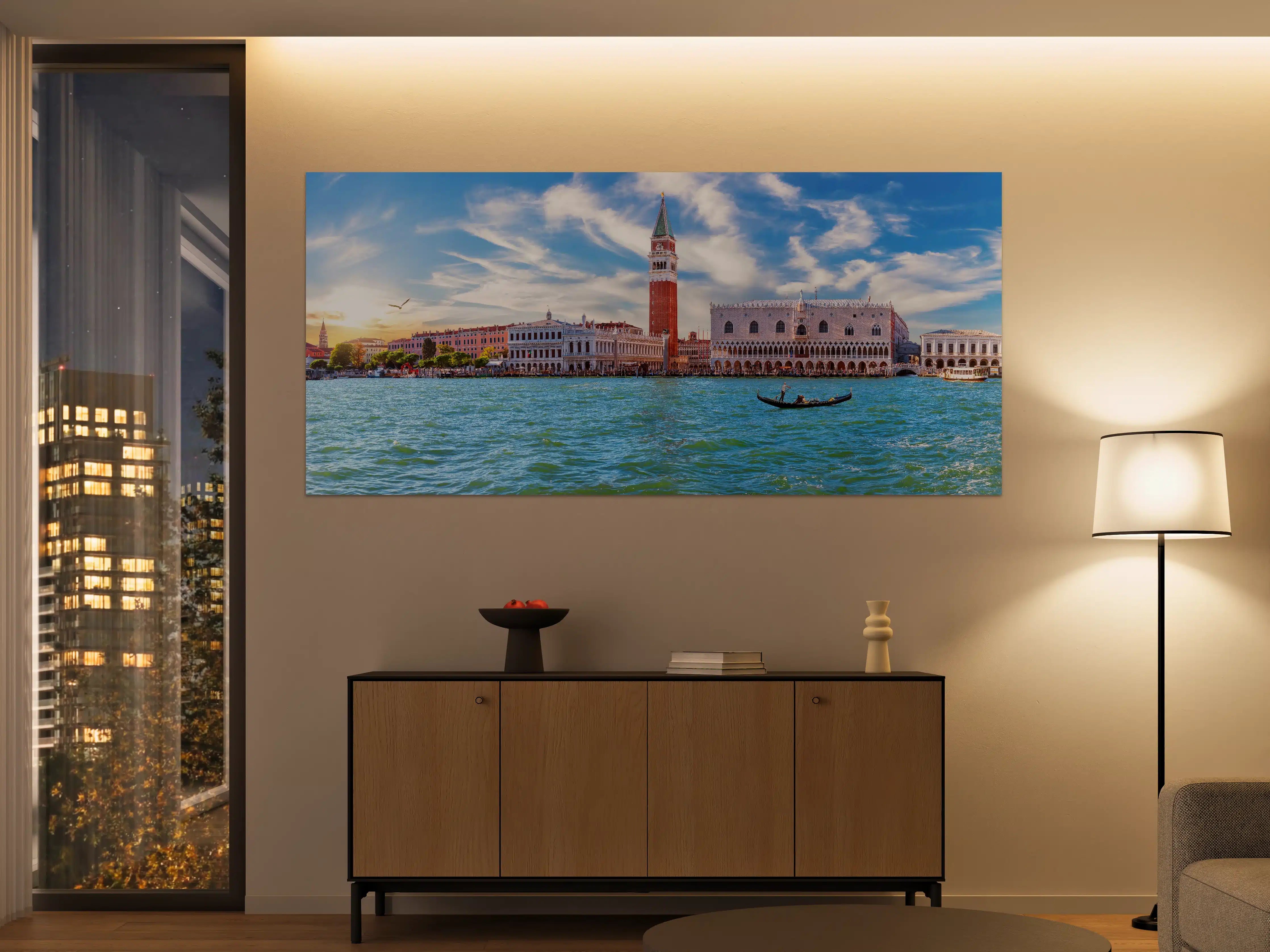 Große Wandbilder - Venedig Skyline Blau-Türkis