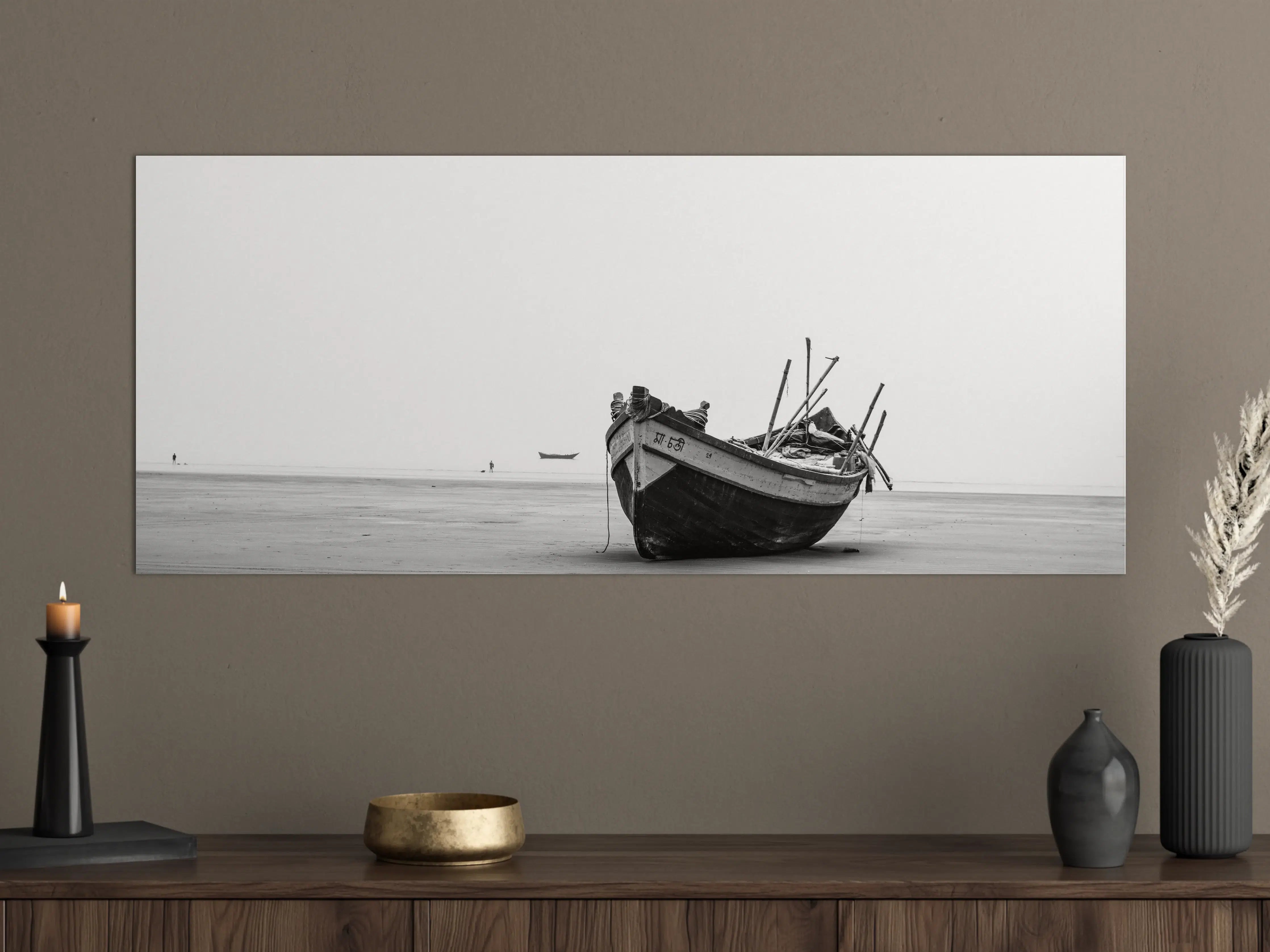 Große Wandbilder - Verfärbtes Boot im Meer