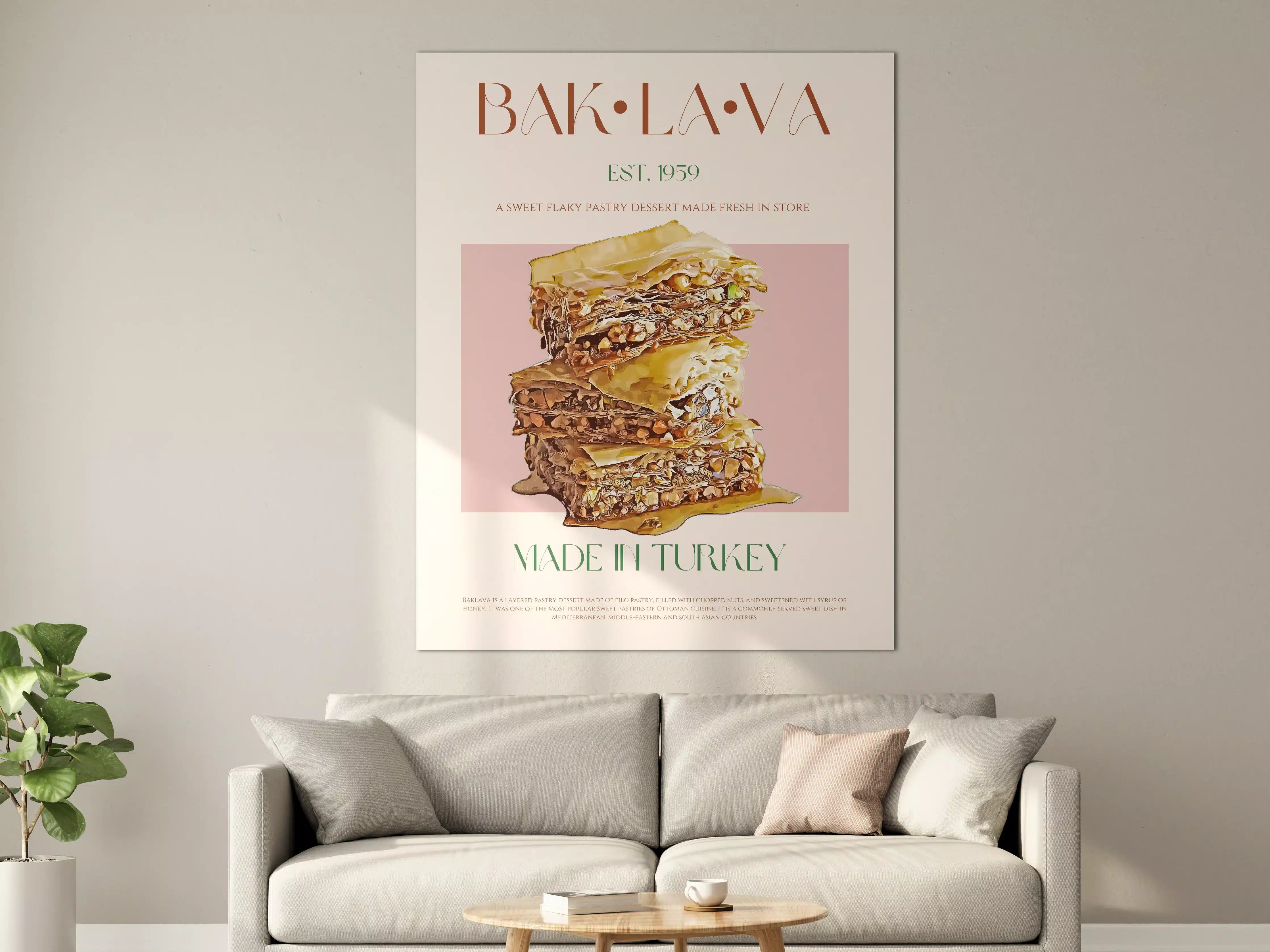 Große Wandbilder - Verführerisches Baklava mit Nussfüllung