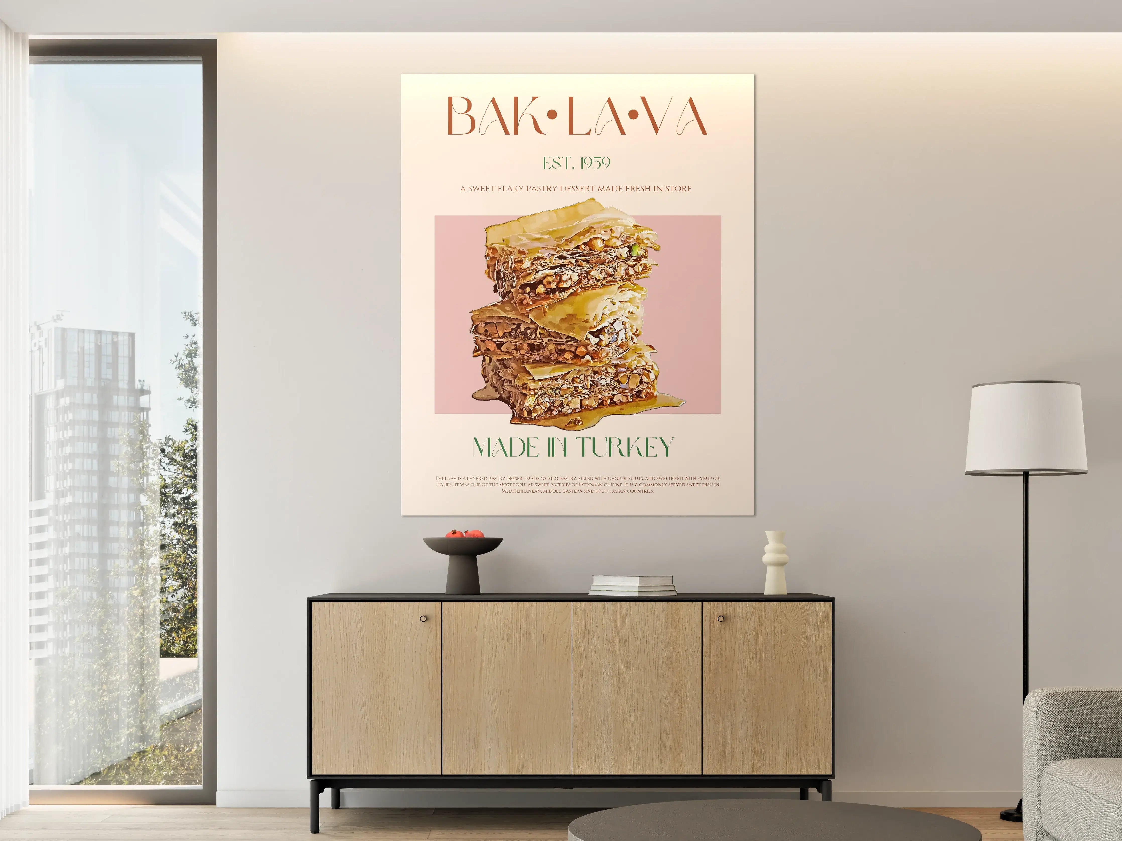Große Wandbilder - Verführerisches Baklava mit Nussfüllung
