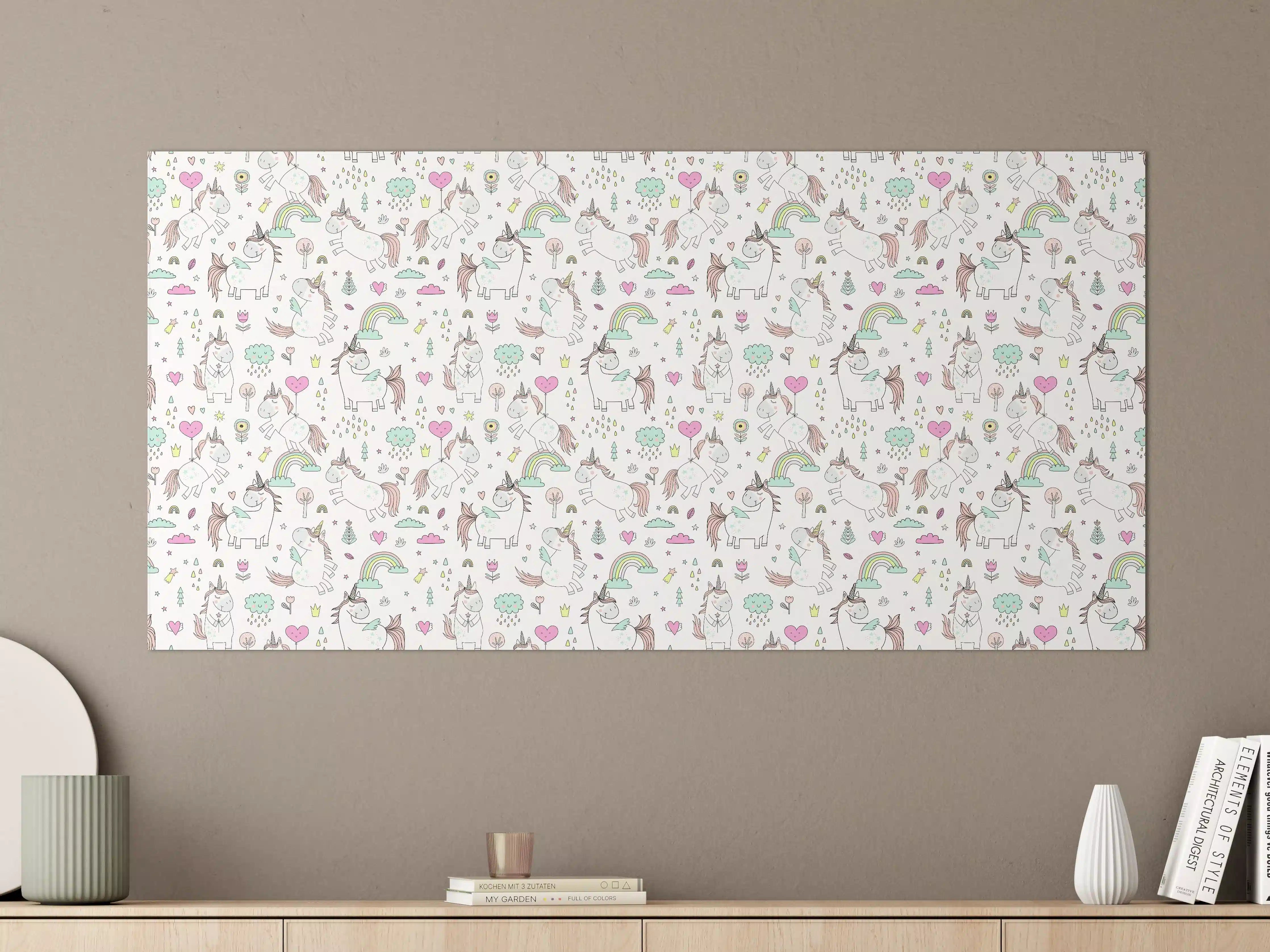 Große Wandbilder - Verspielte Einhorn-Illustration