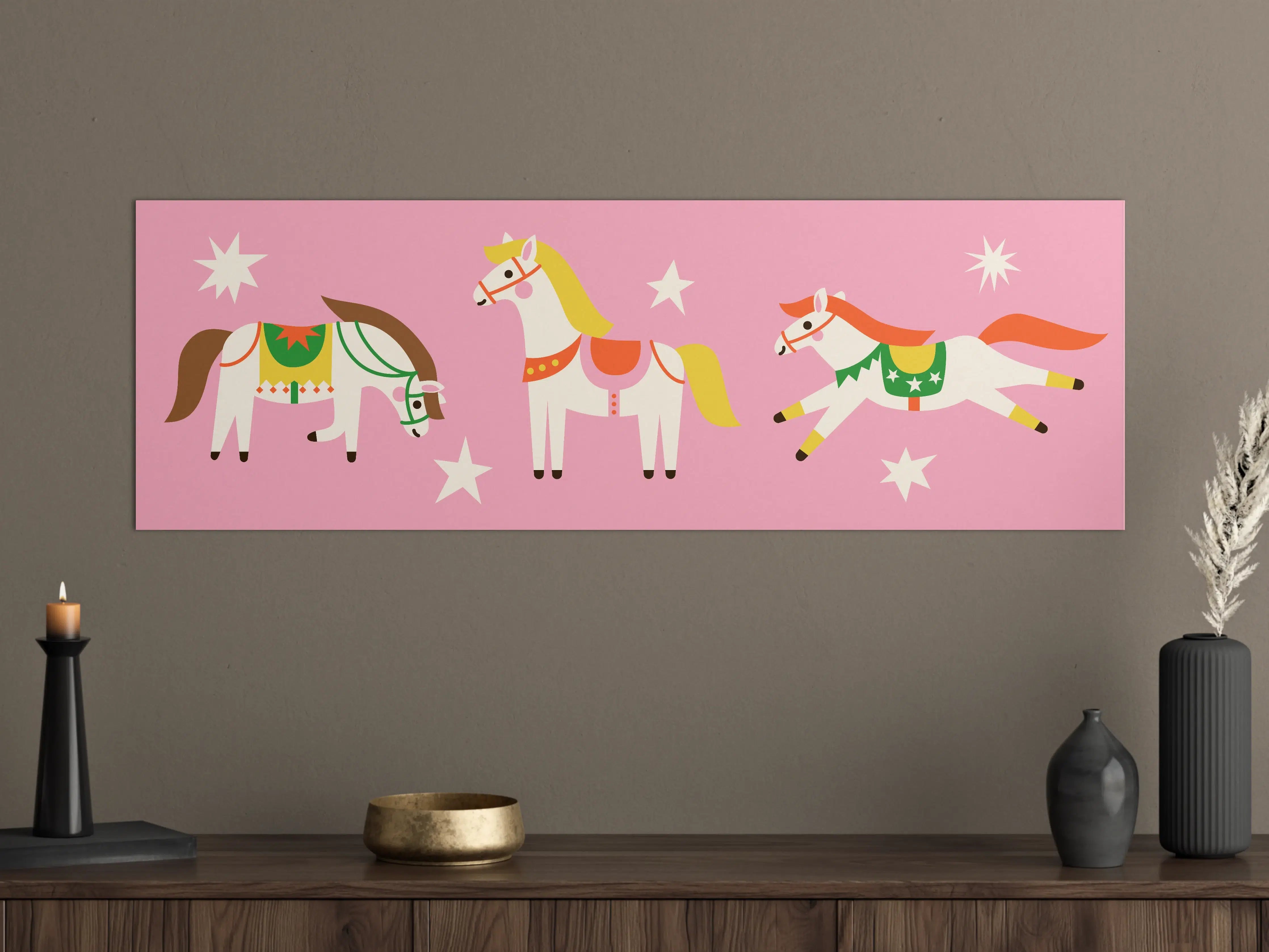 Große Wandbilder - Verspielte zuckersüße Einhorn-Horses