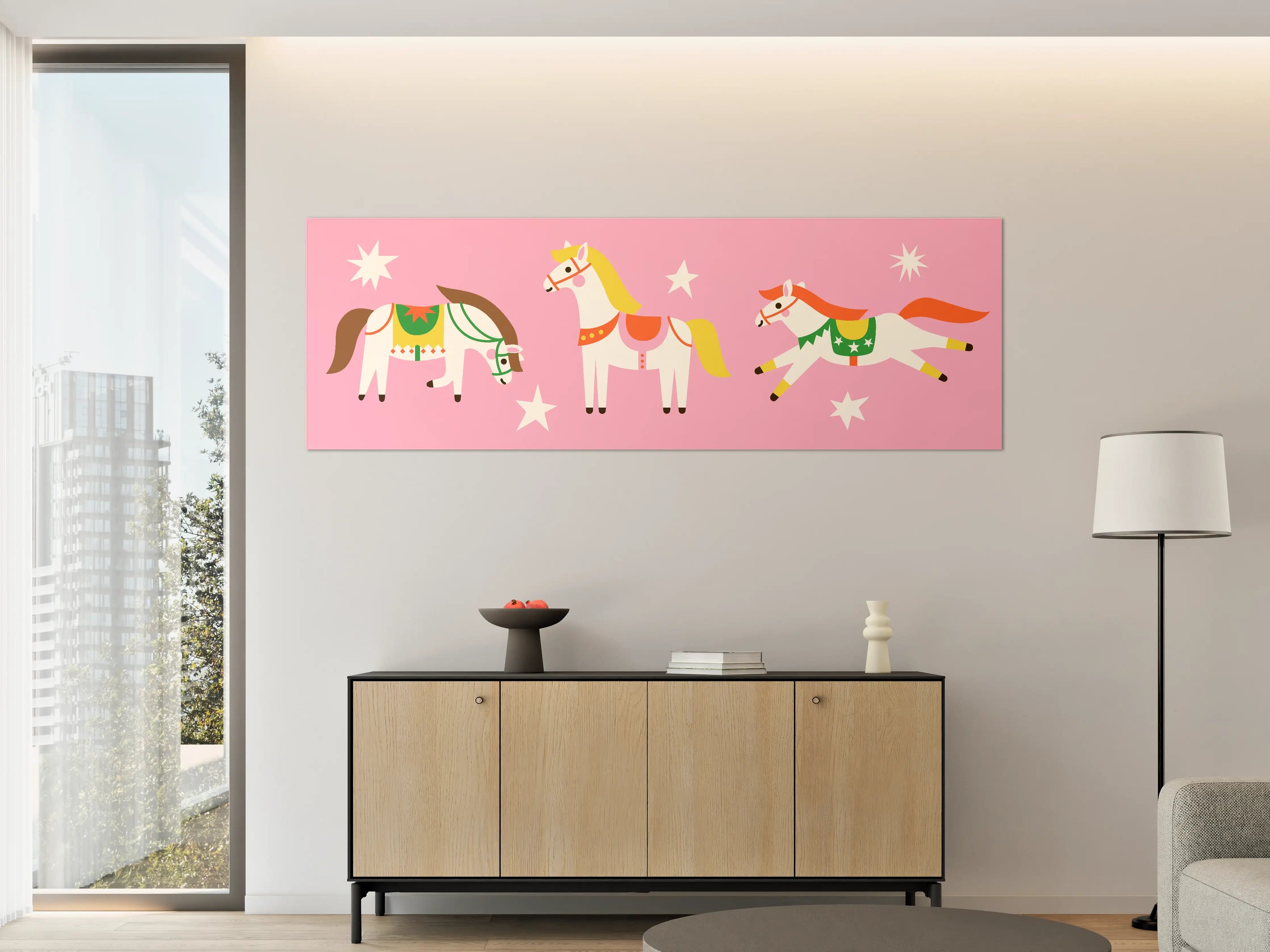 Große Wandbilder - Verspielte zuckersüße Einhorn-Horses