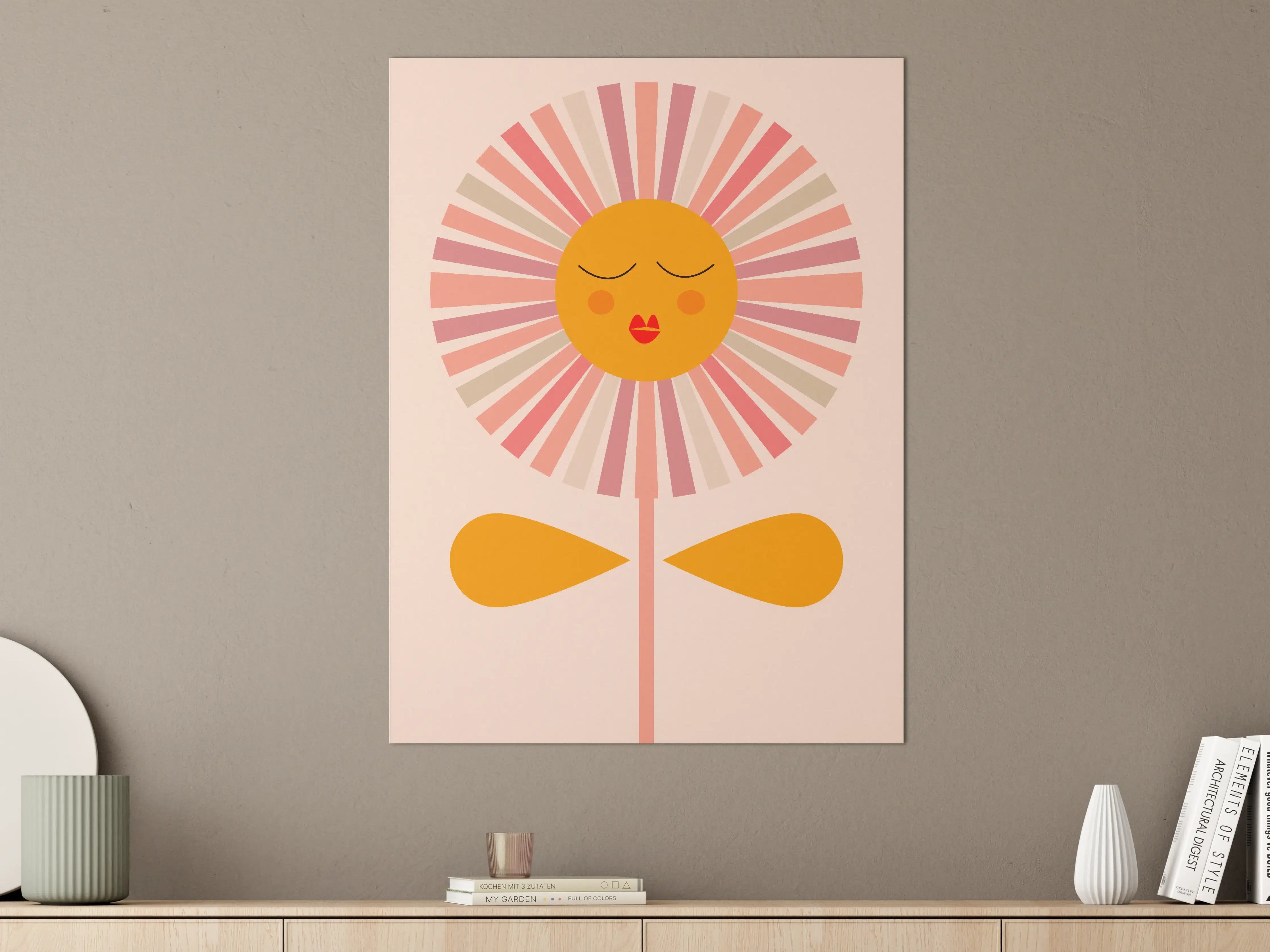 Große Wandbilder - Verspielter Sonnenblumen-Kunstprint