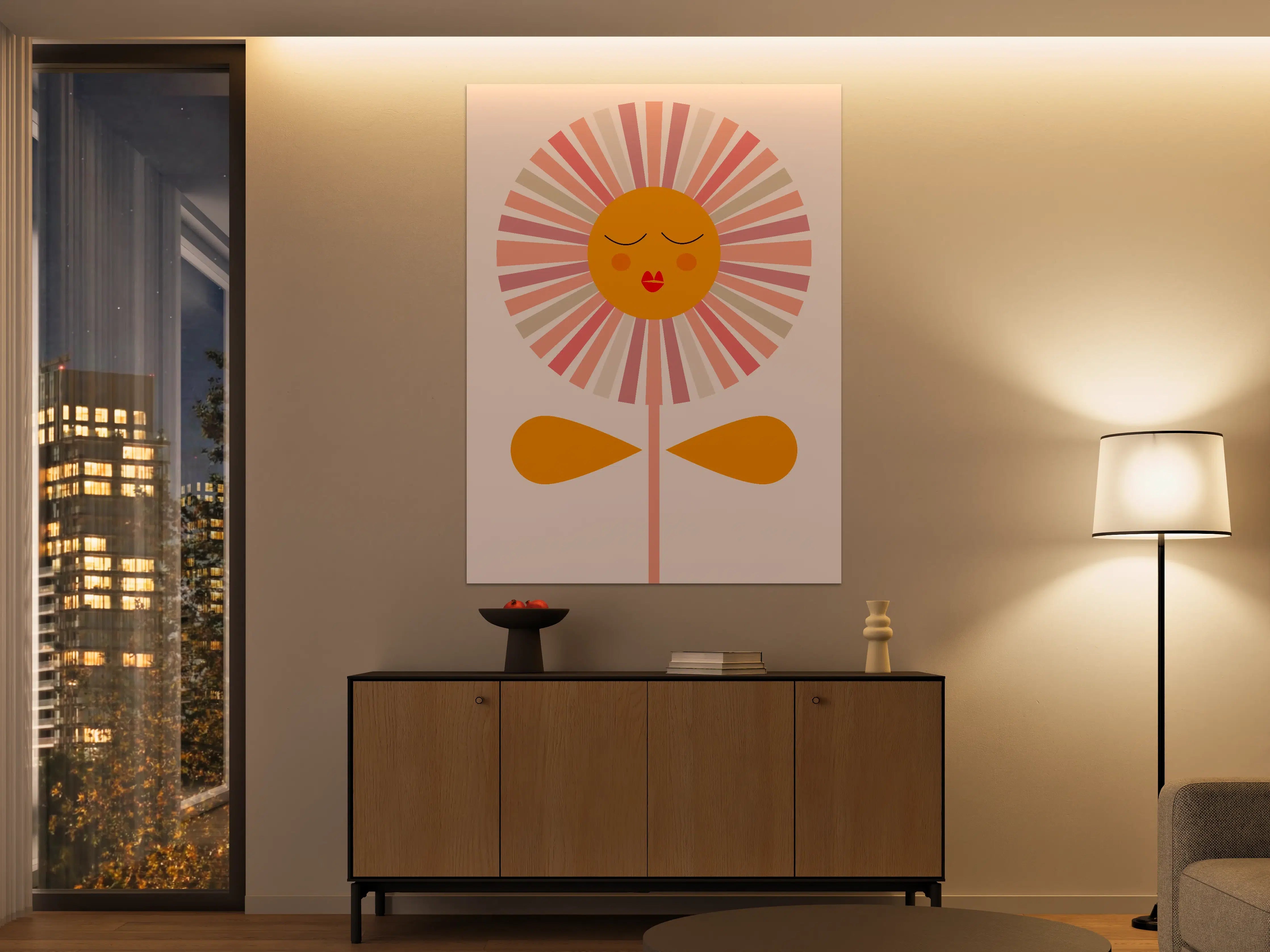 Große Wandbilder - Verspielter Sonnenblumen-Kunstprint