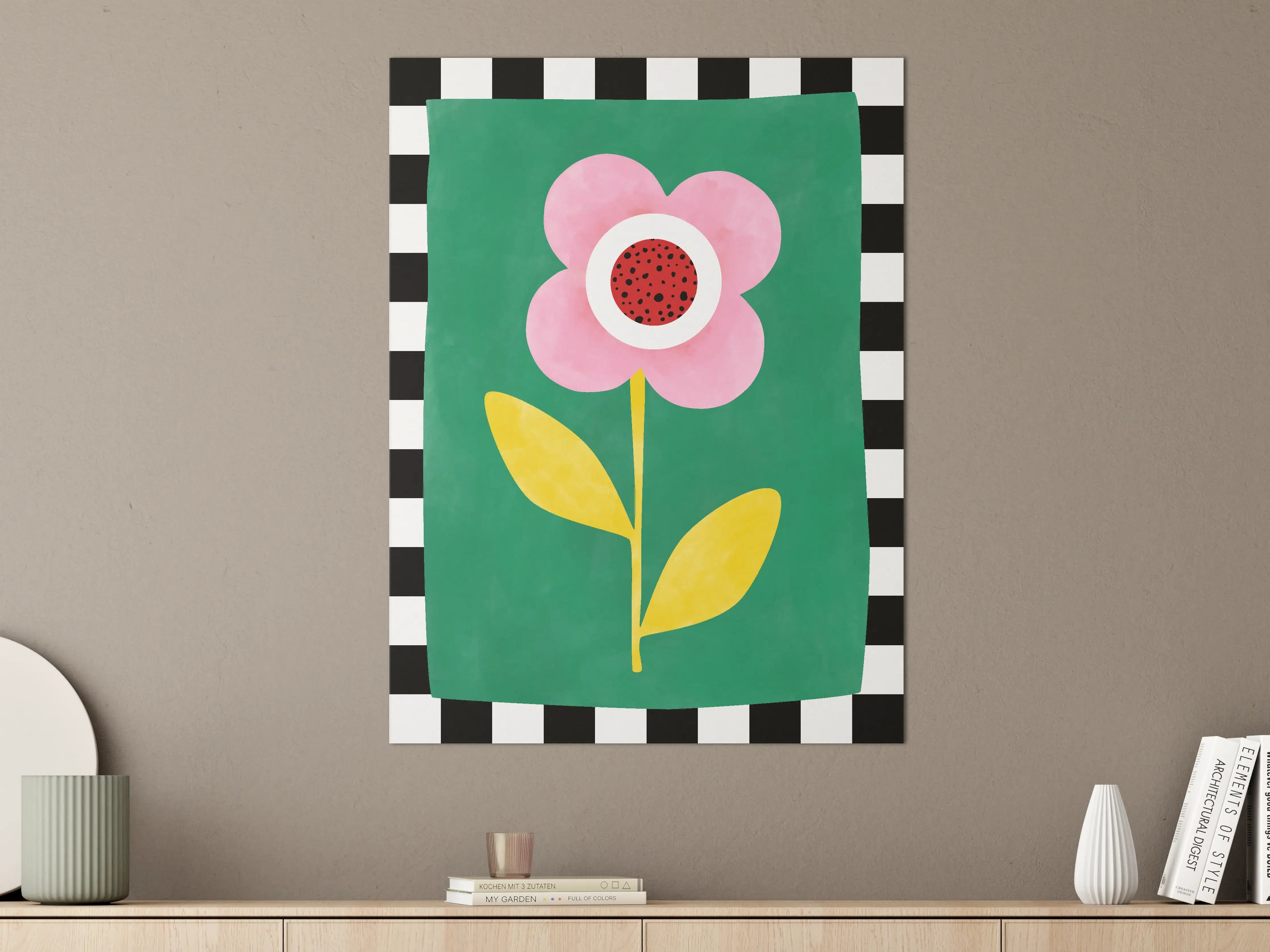 Große Wandbilder - Verspieltes Blumenmotiv in bunten Farben