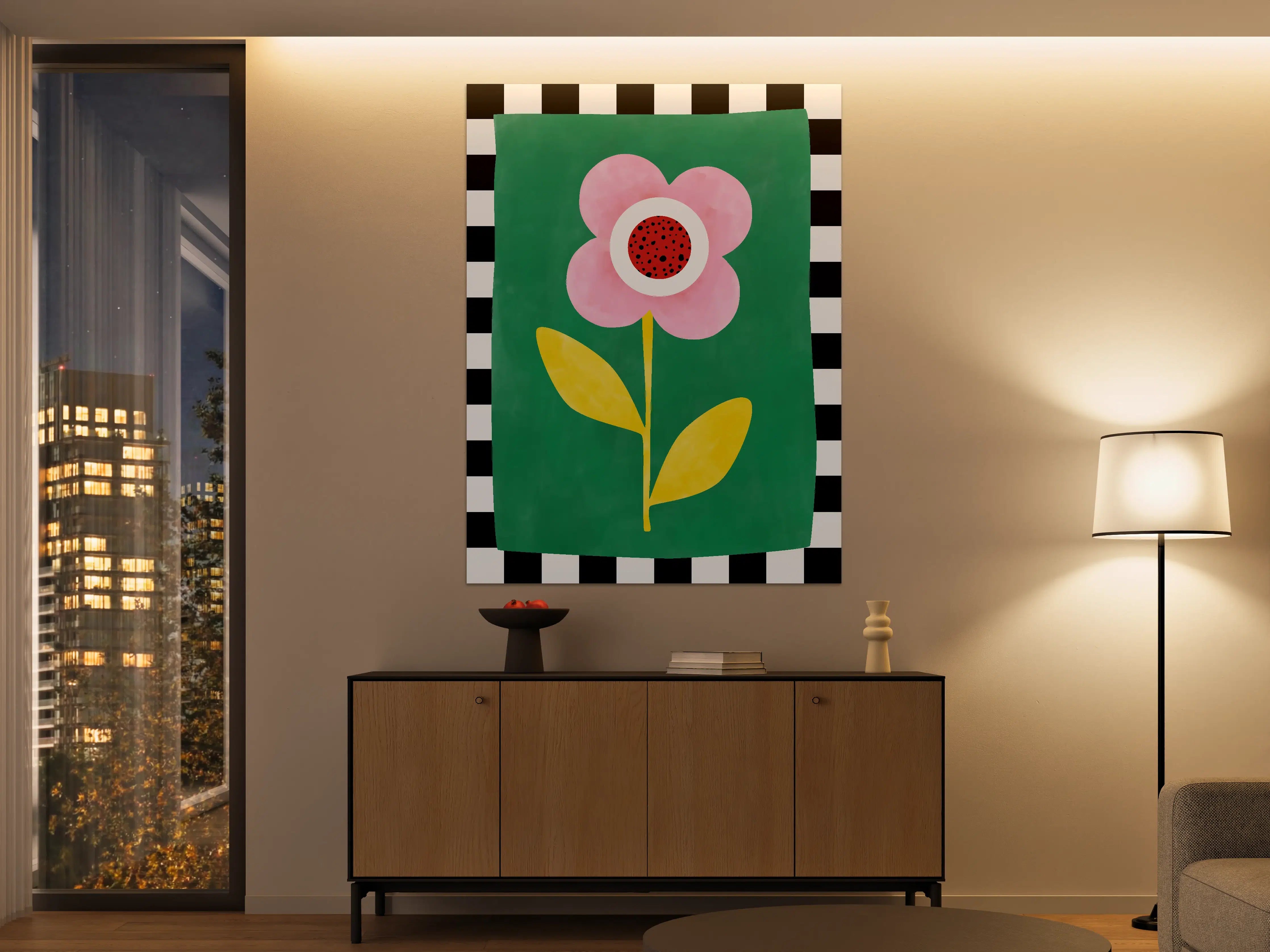Große Wandbilder - Verspieltes Blumenmotiv in bunten Farben