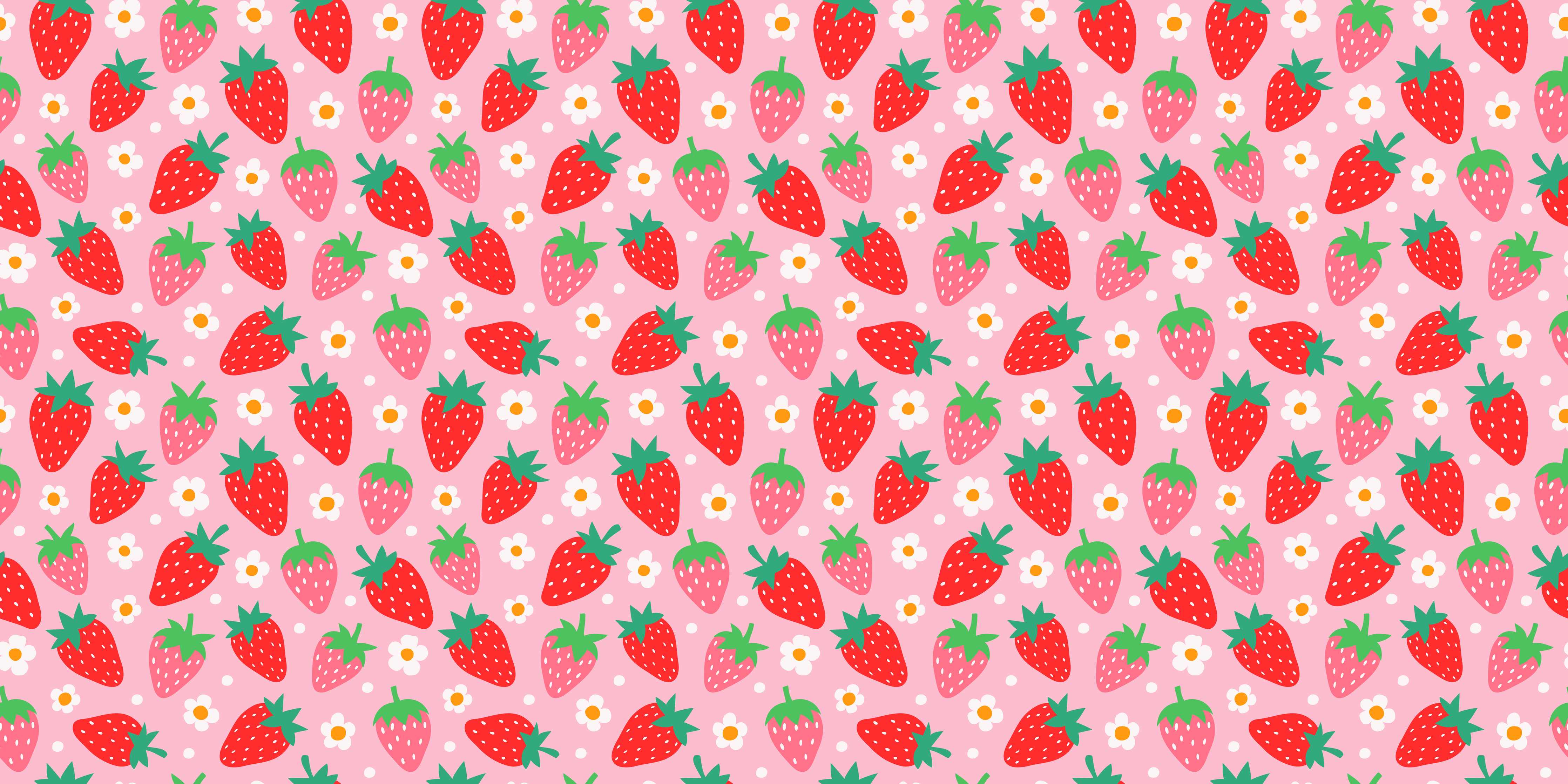 Große Wandbilder-Verspieltes Erdbeer-Design im Pastell Pink