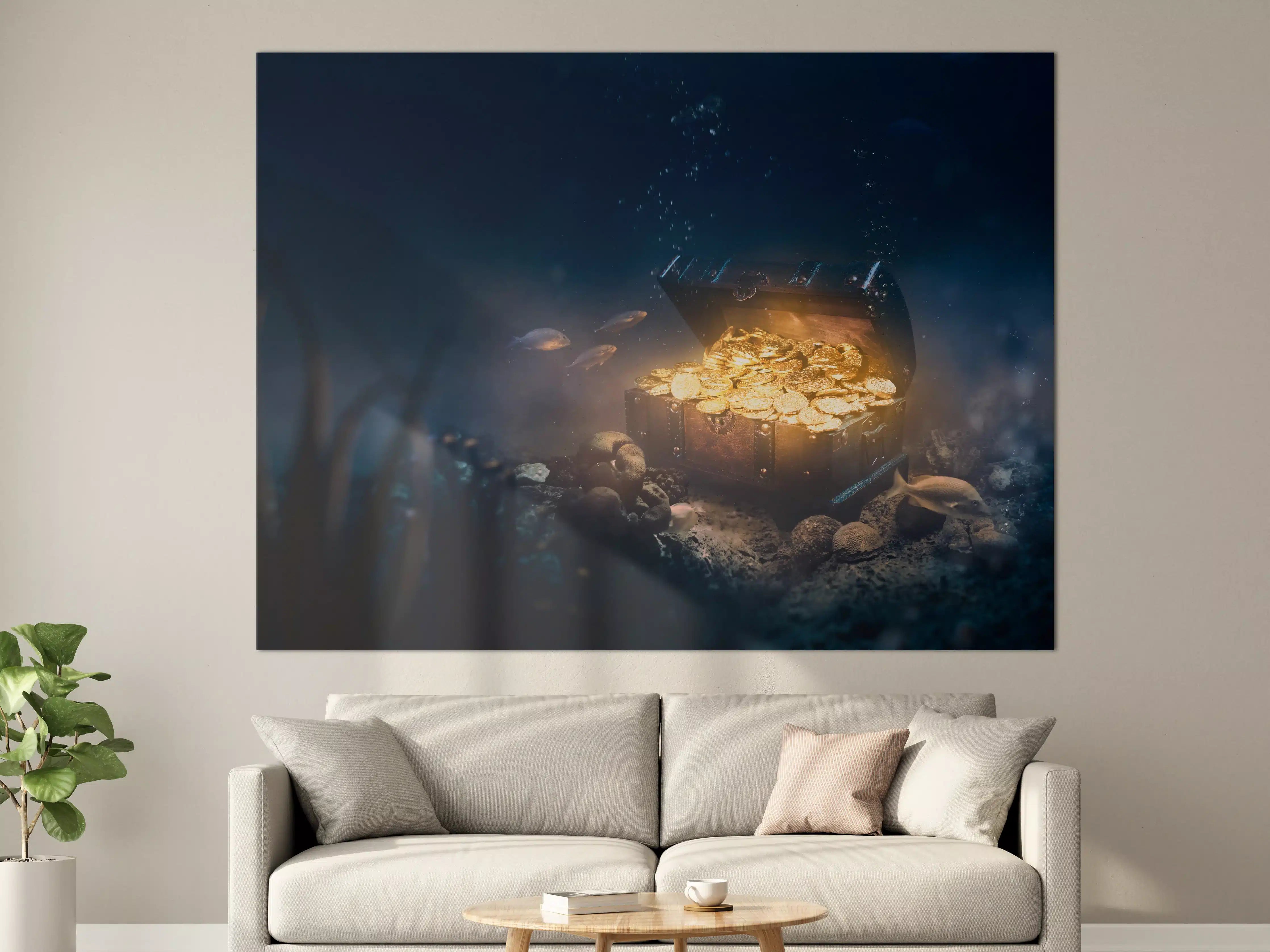 Große Wandbilder - Versunkener Schatz auf dem Meeresgrund