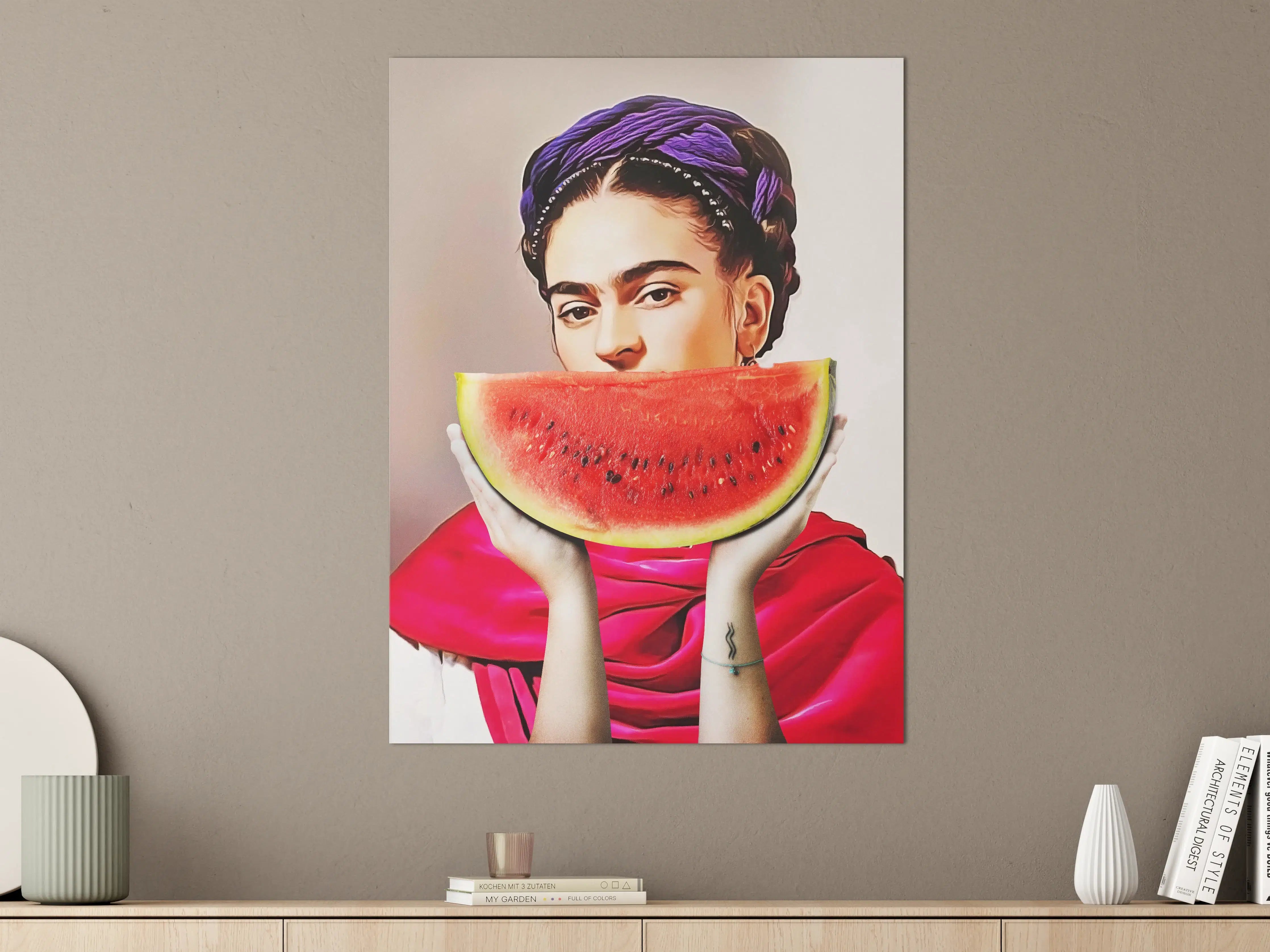 Große Wandbilder - Vibrantes Wassermelonen-Porträt