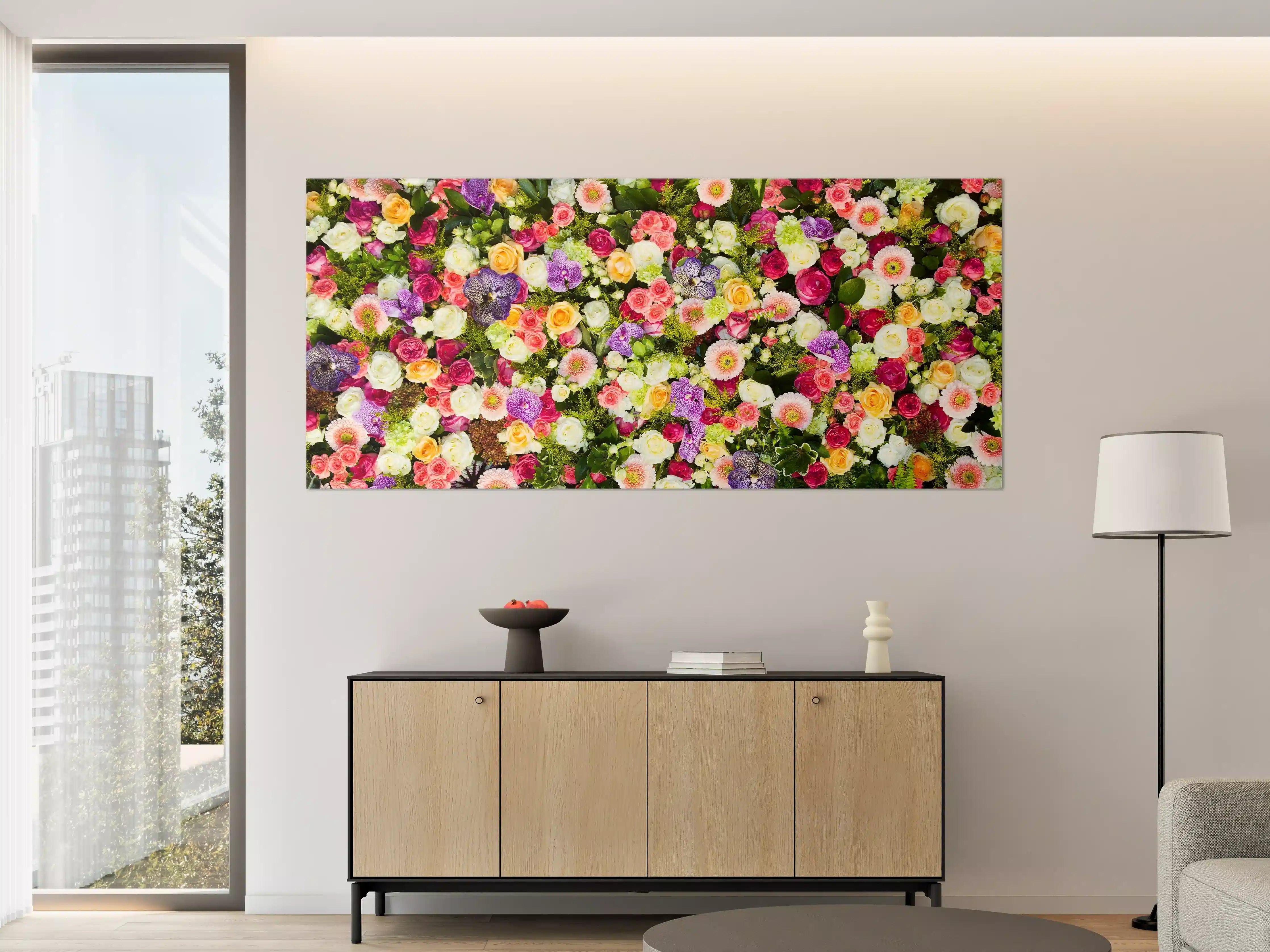 Große Wandbilder - Vielfältige Blumen in sanften Tönen