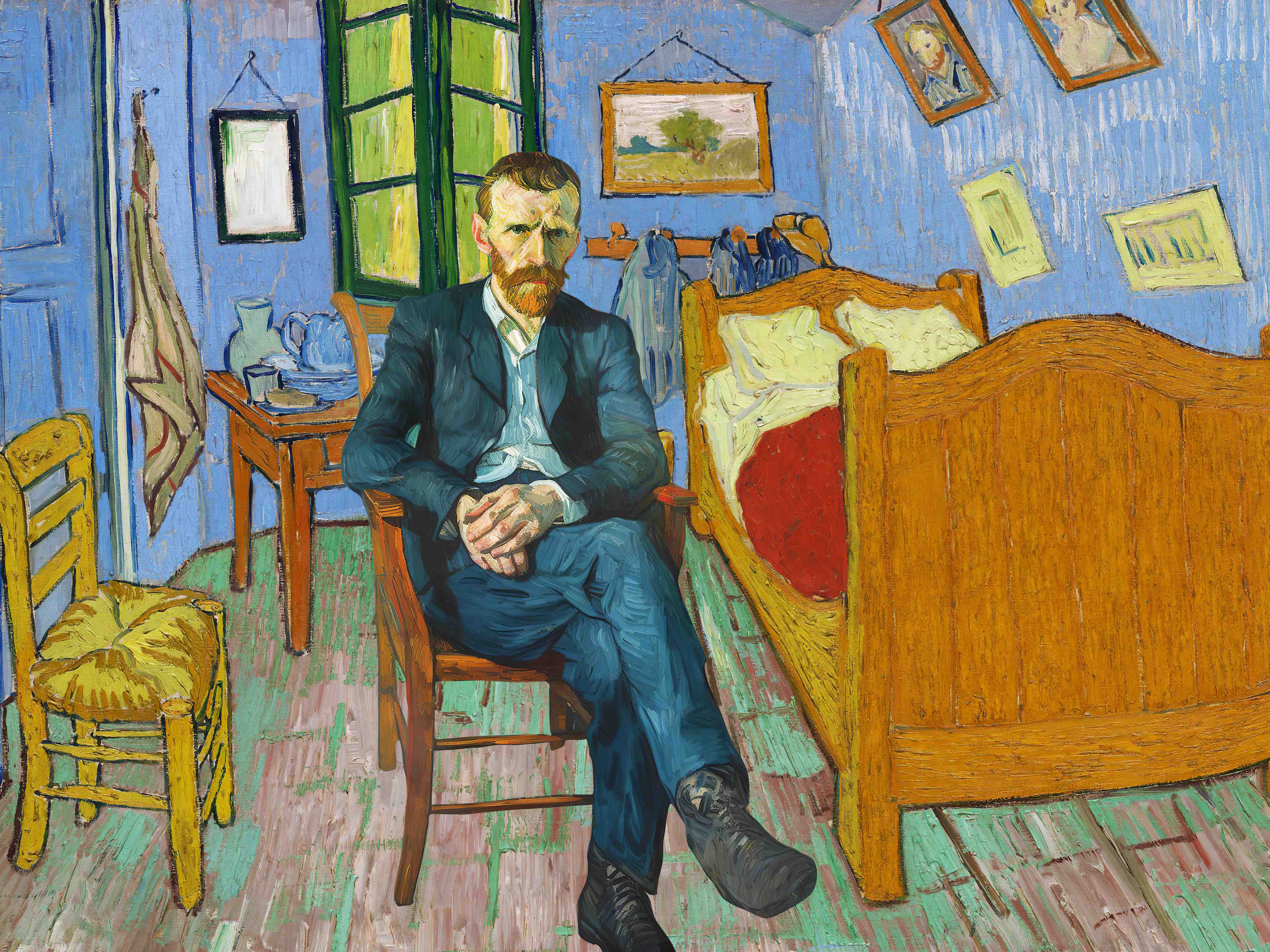 Große Wandbilder-Vincent van Gogh Schlafzimmer mit blauem Wänden