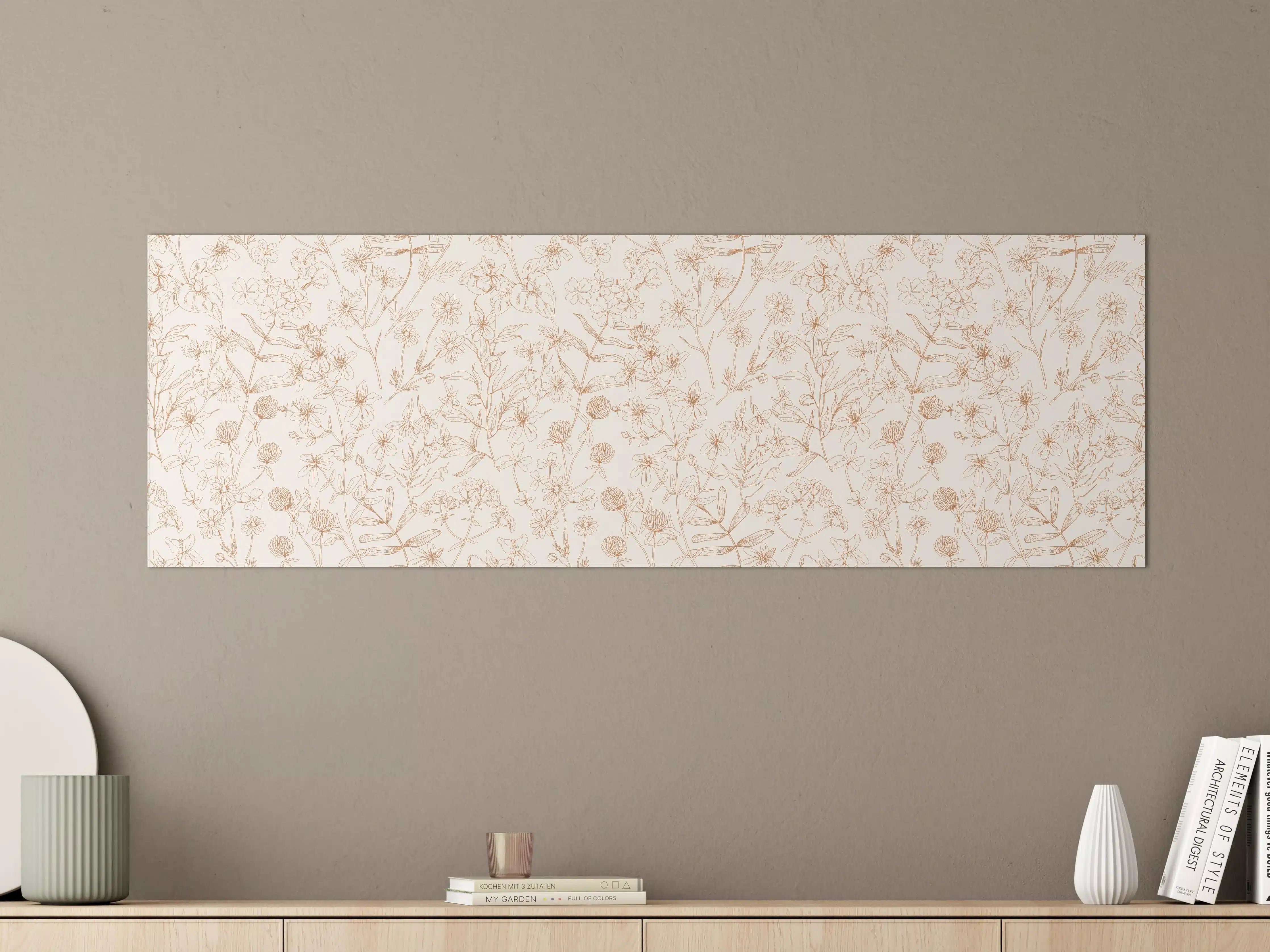Große Wandbilder - Vintage Bloom Florales Muster in Rosa und Beige