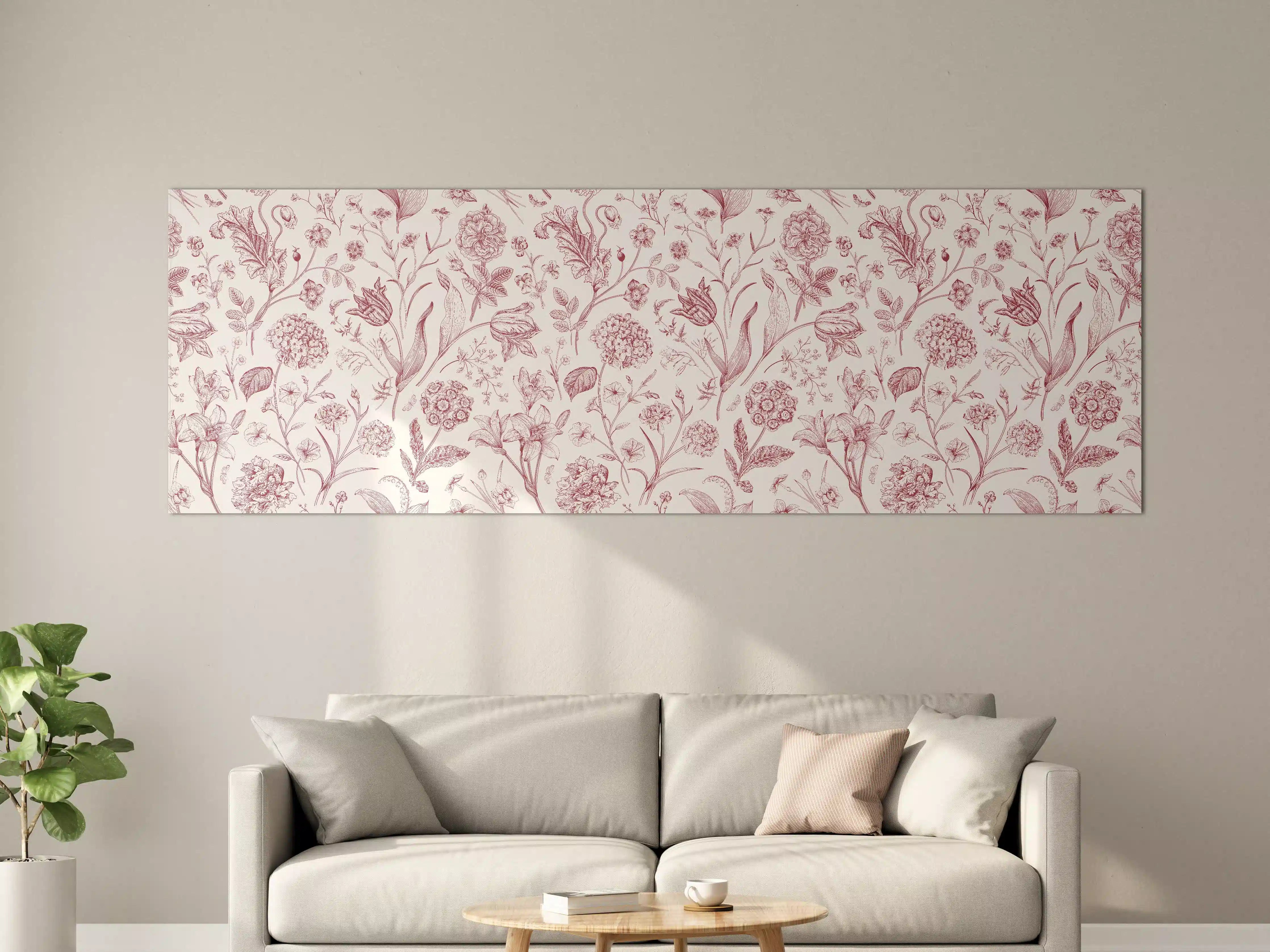 Große Wandbilder - Vintage Bloom Rosa-Muster