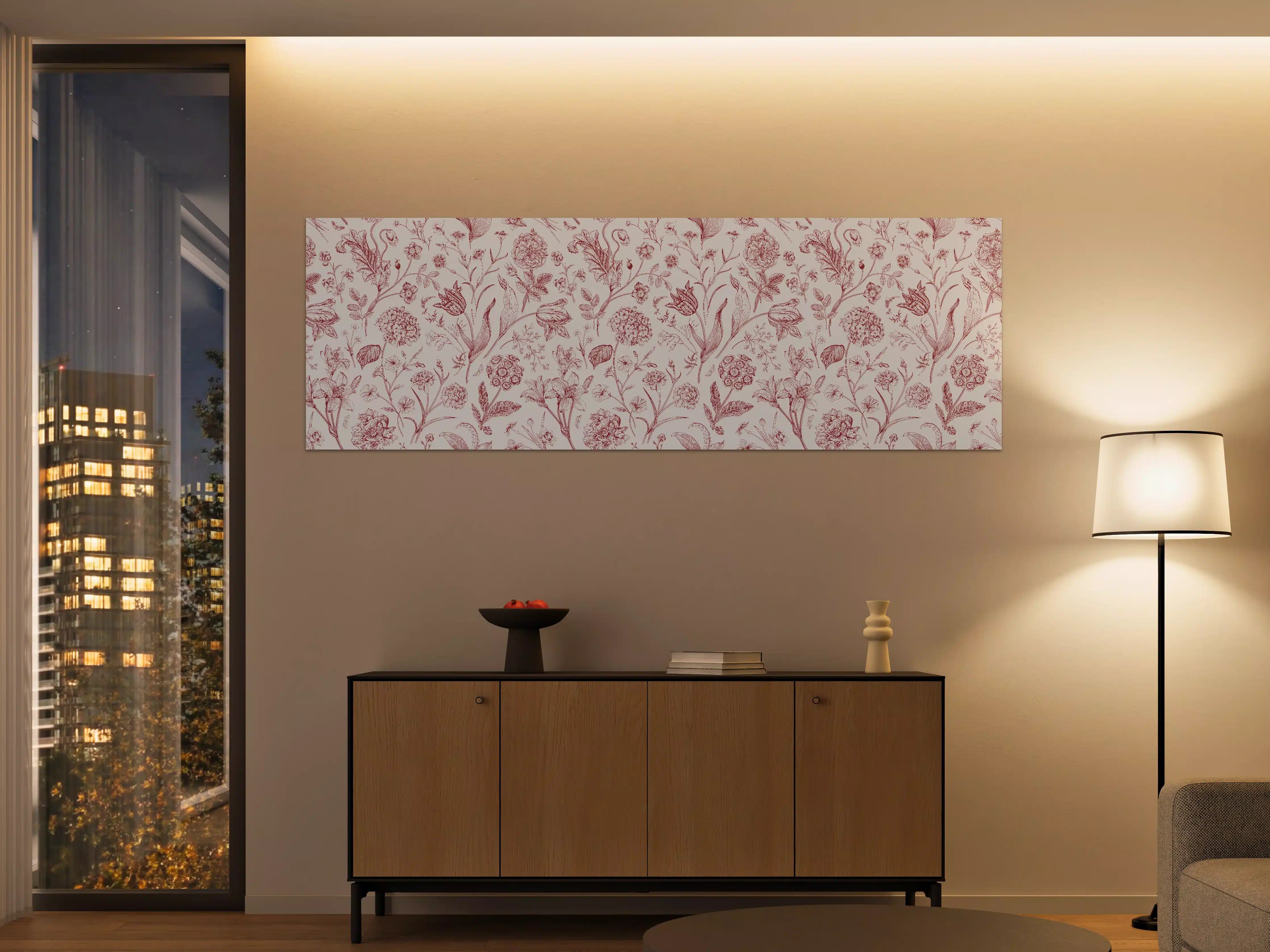 Große Wandbilder - Vintage Bloom Rosa-Muster