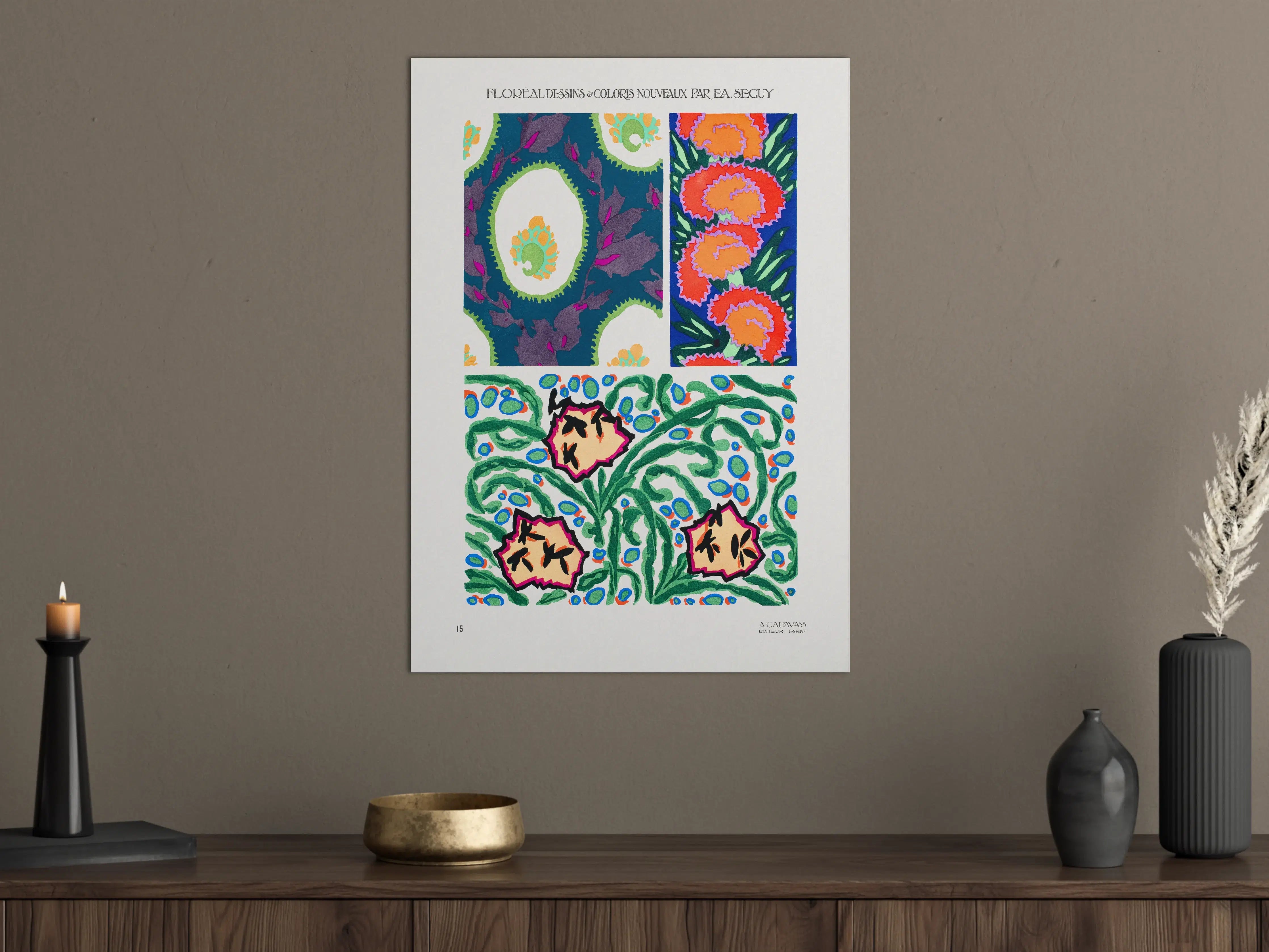 Große Wandbilder - Vintage Blüten Kunst Poster