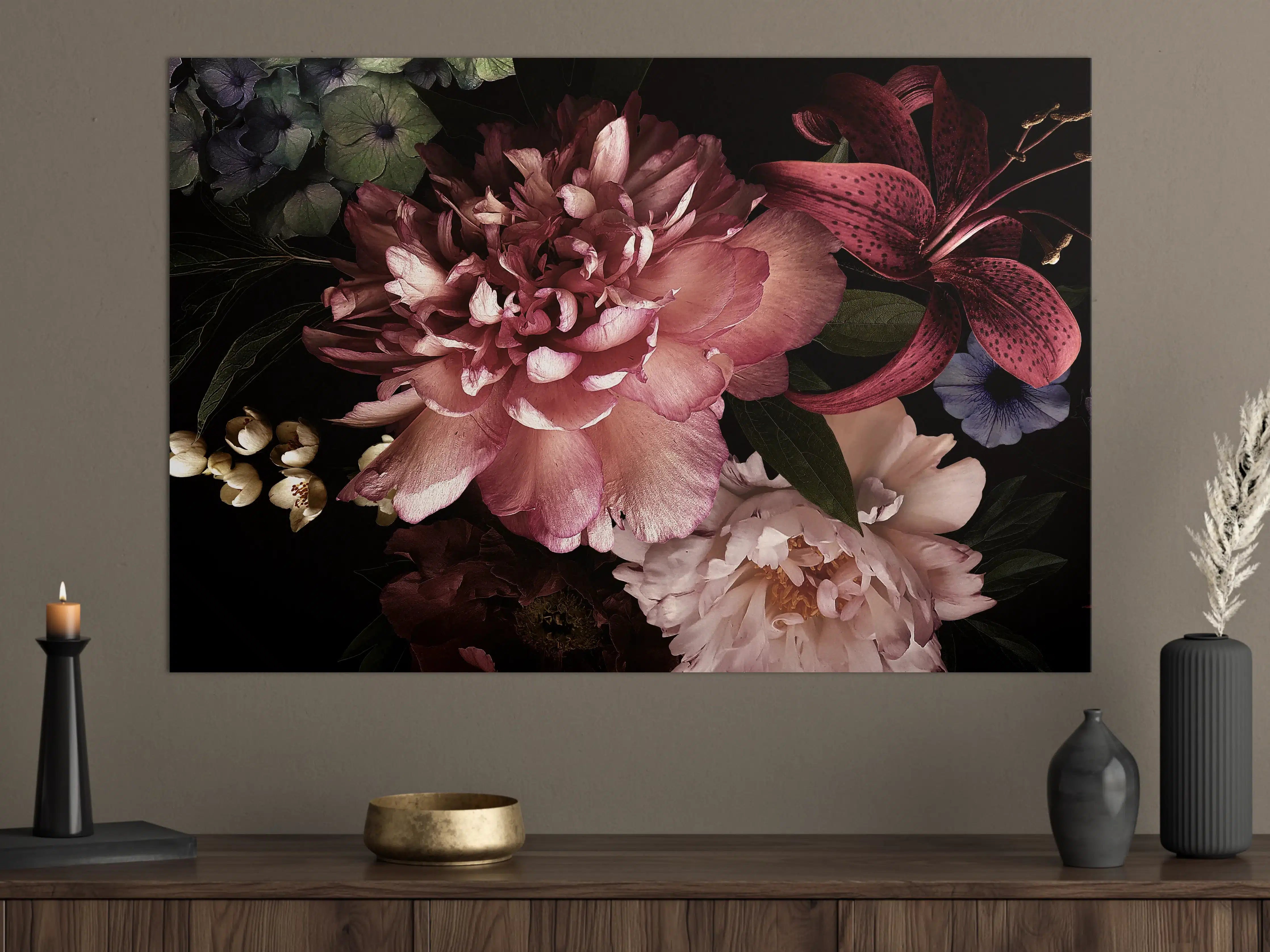 Große Wandbilder - Vintage Blumenbouquet