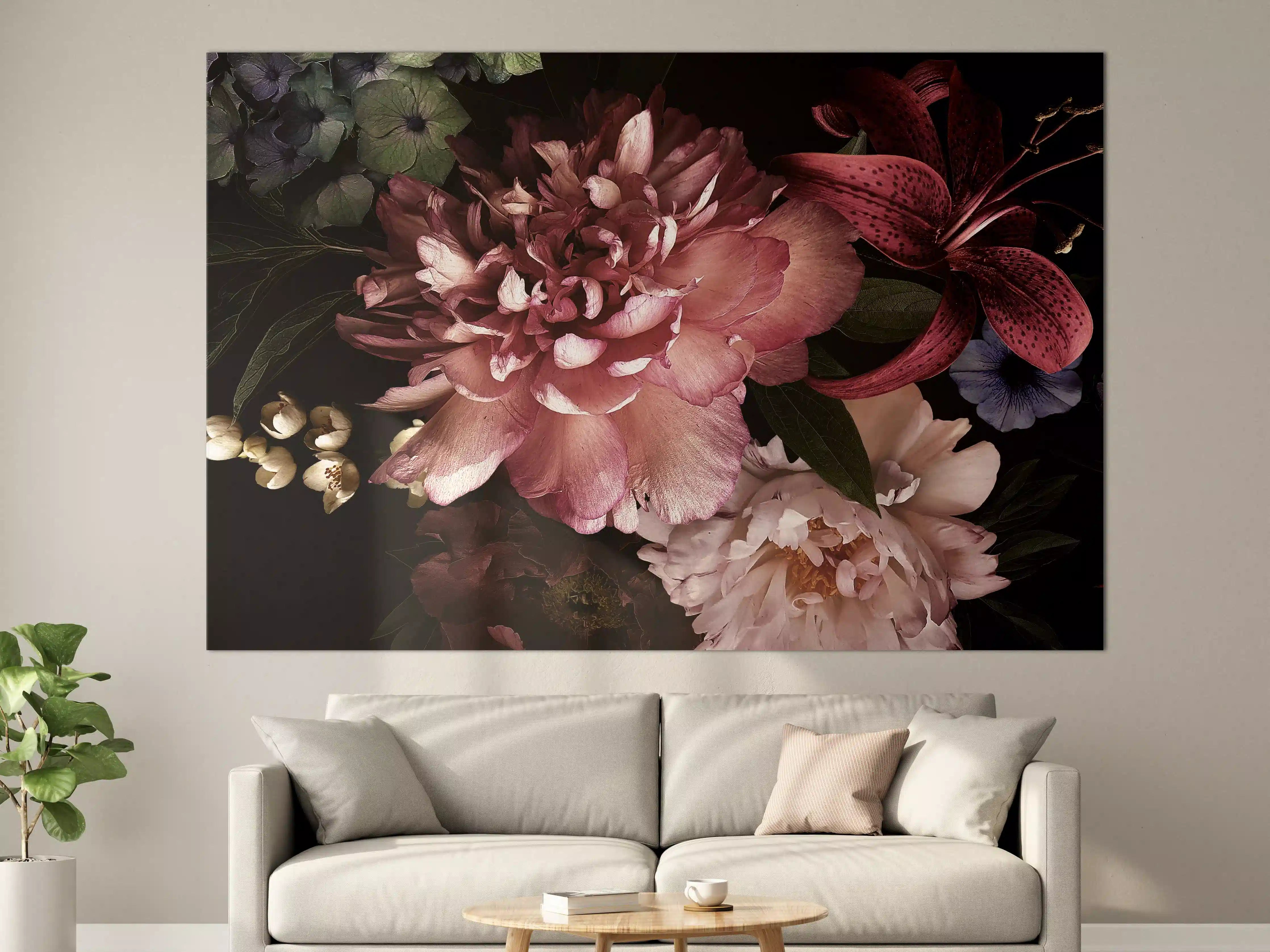Große Wandbilder - Vintage Blumenbouquet