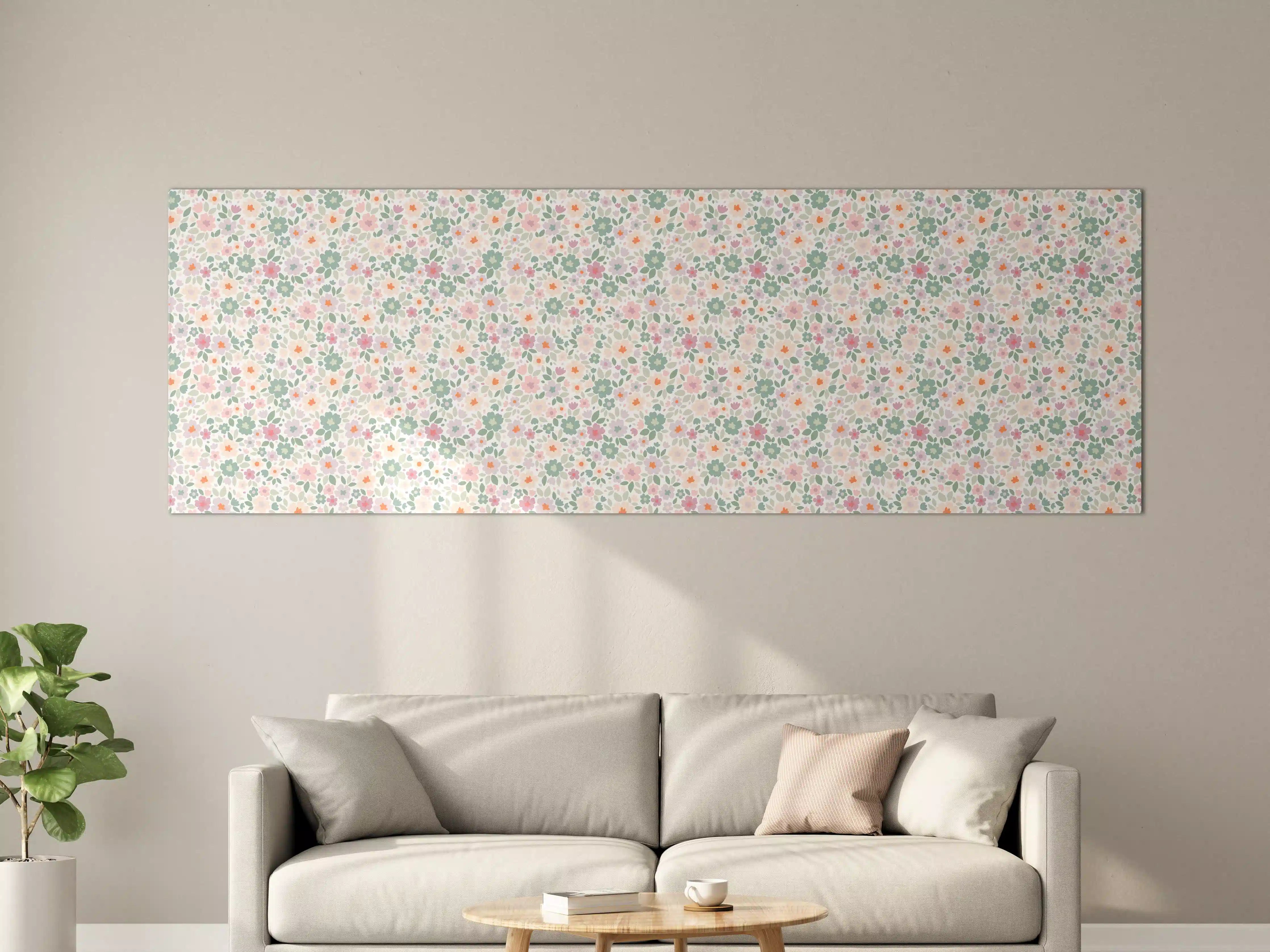 Große Wandbilder - Vintage Ditsy Pattern in Rosa