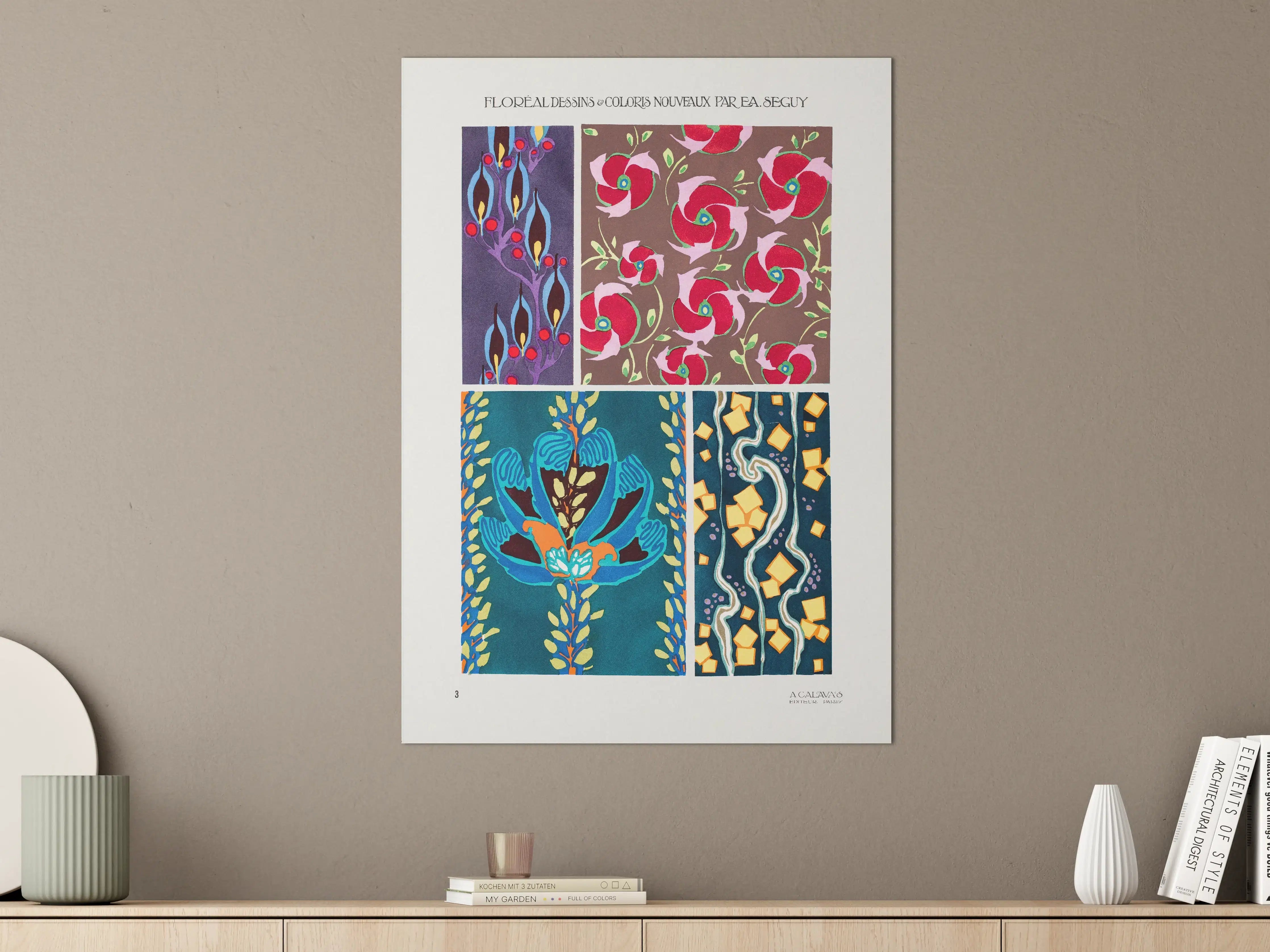 Große Wandbilder - Vintage Floral Kunst Poster