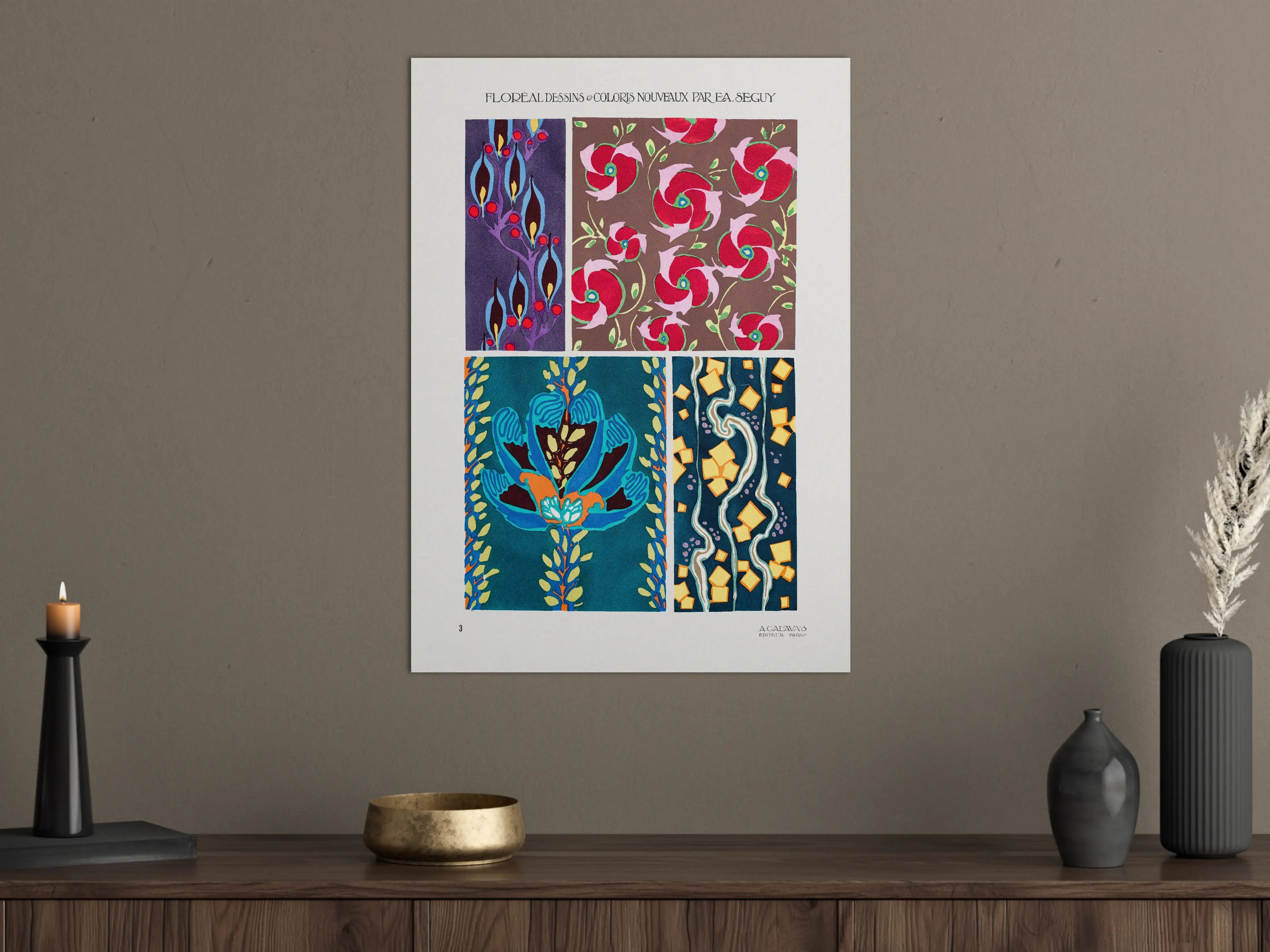 Große Wandbilder - Vintage Floral Kunst Poster