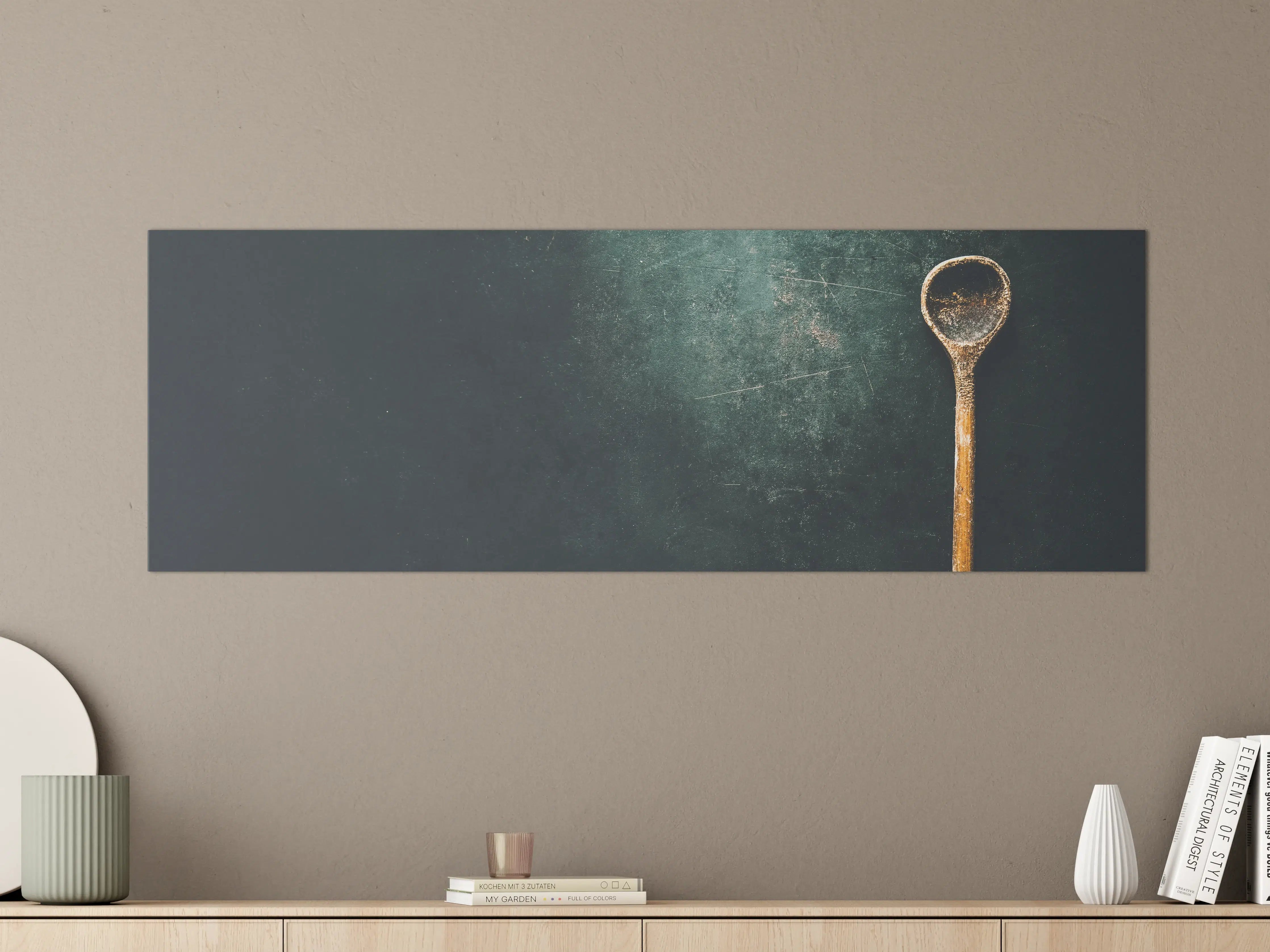 Große Wandbilder - Vintage-Löffel auf dunklem Hintergrund