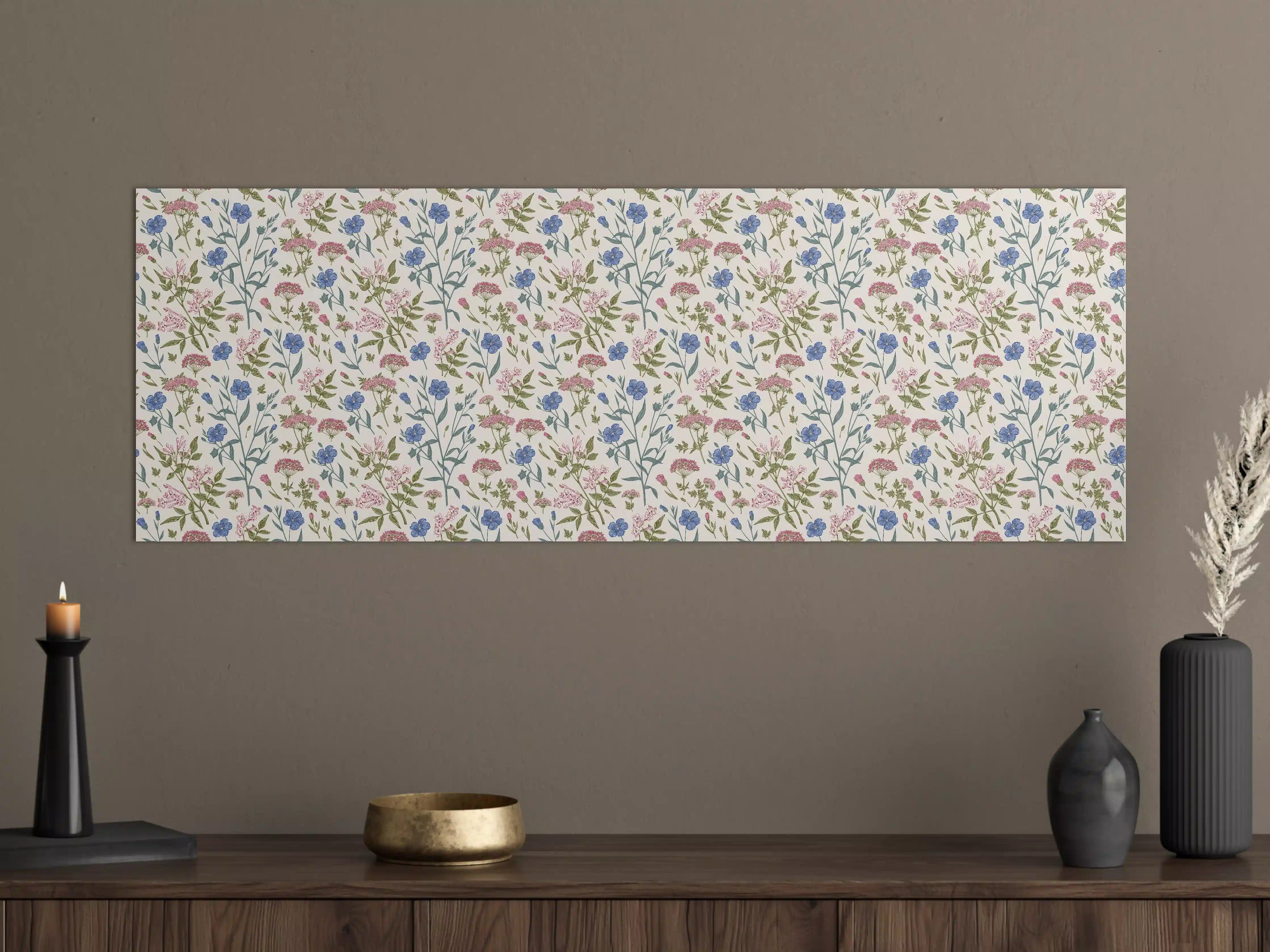 Große Wandbilder - Vintage Pastell-Blumenmuster
